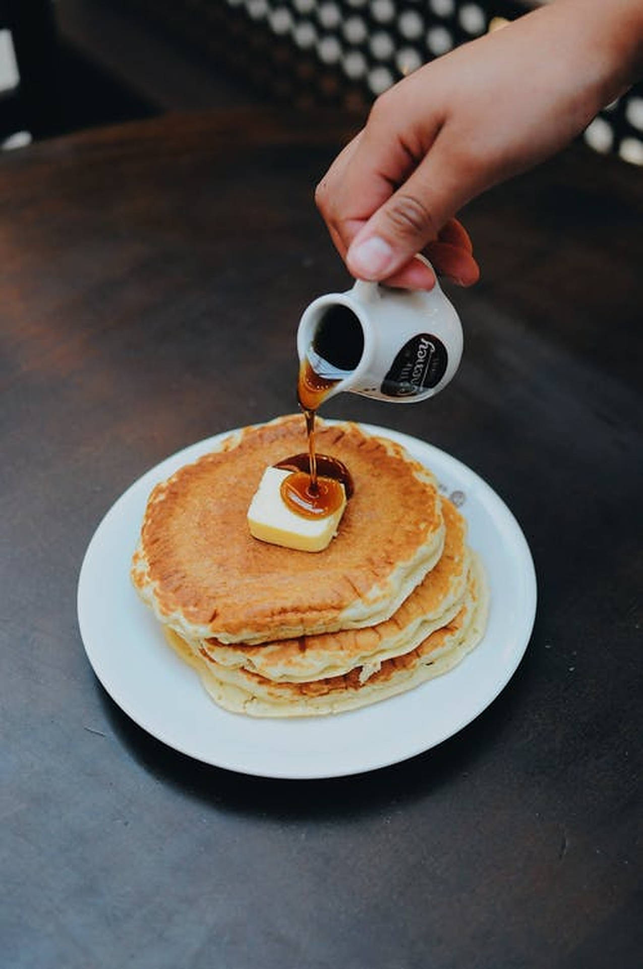 Pancake With Syrup Breakfast Background
