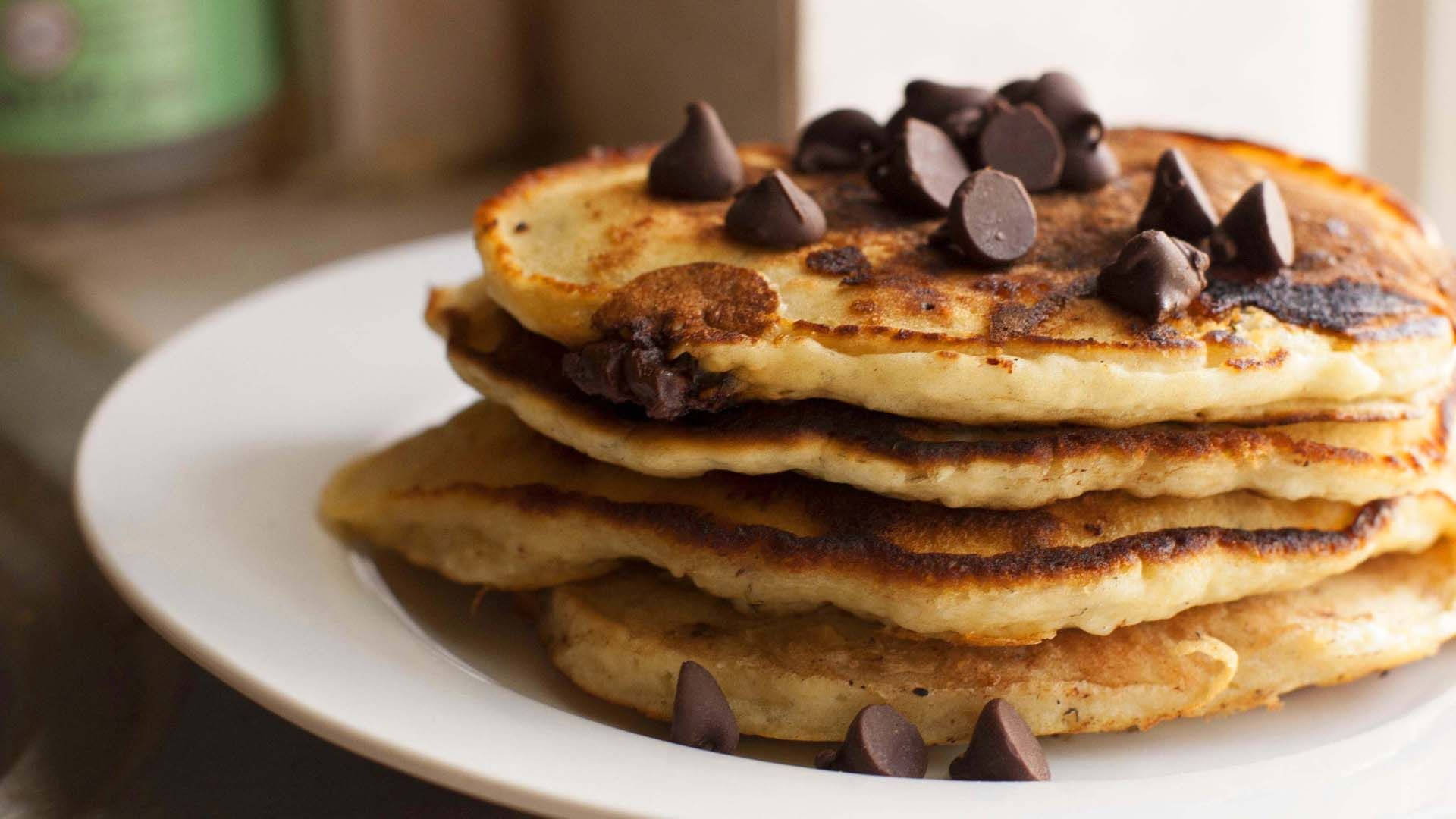 Pancakes With Chocolate Kisses Background