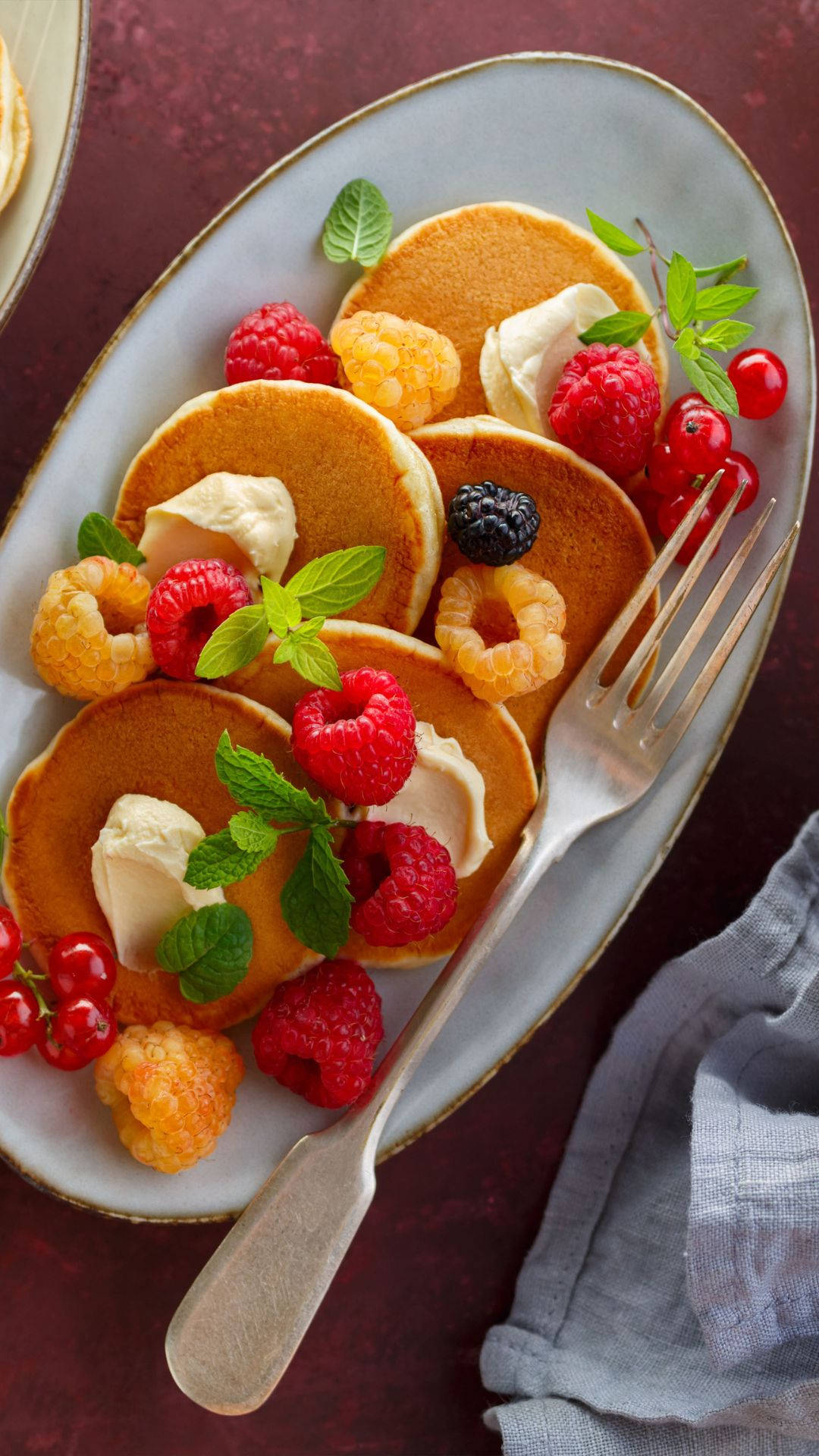 Pancakes With Fruits Background