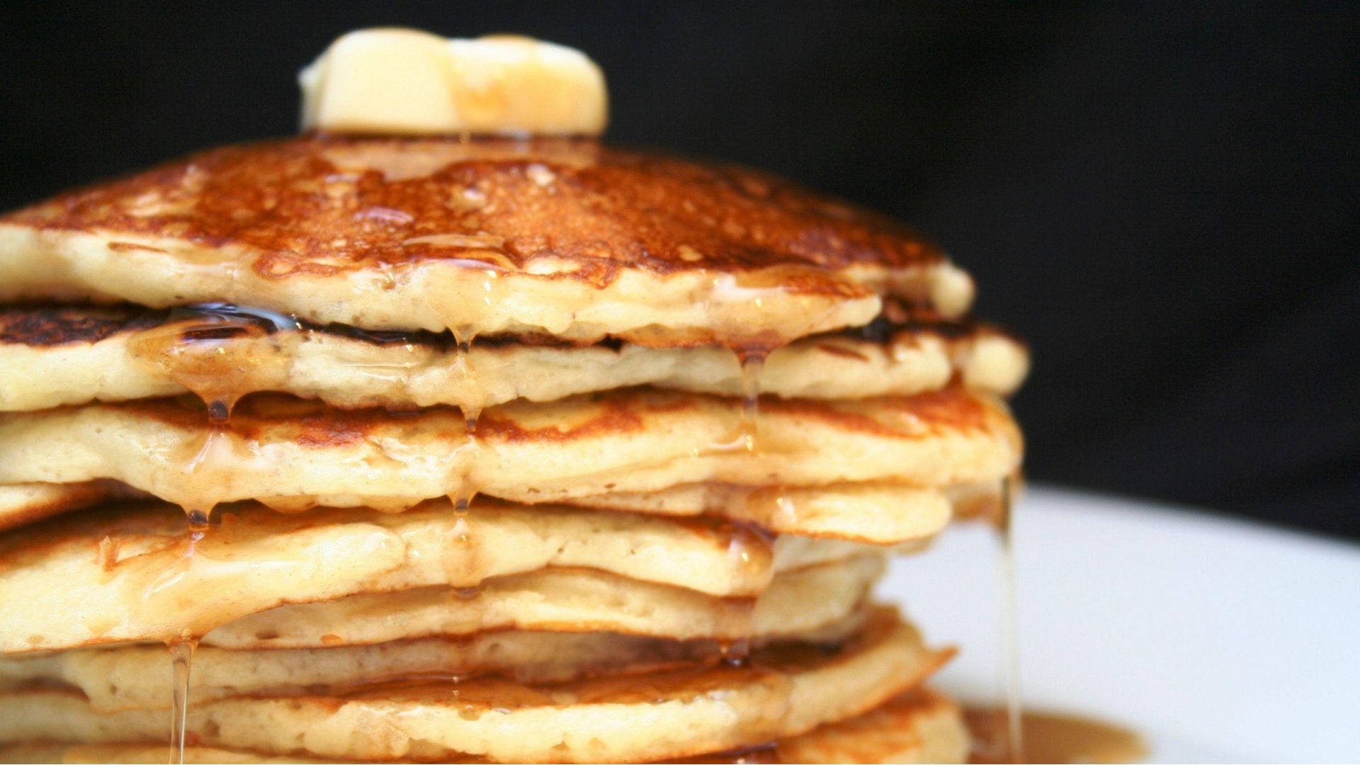 Pancakes With Honey And Butter Background