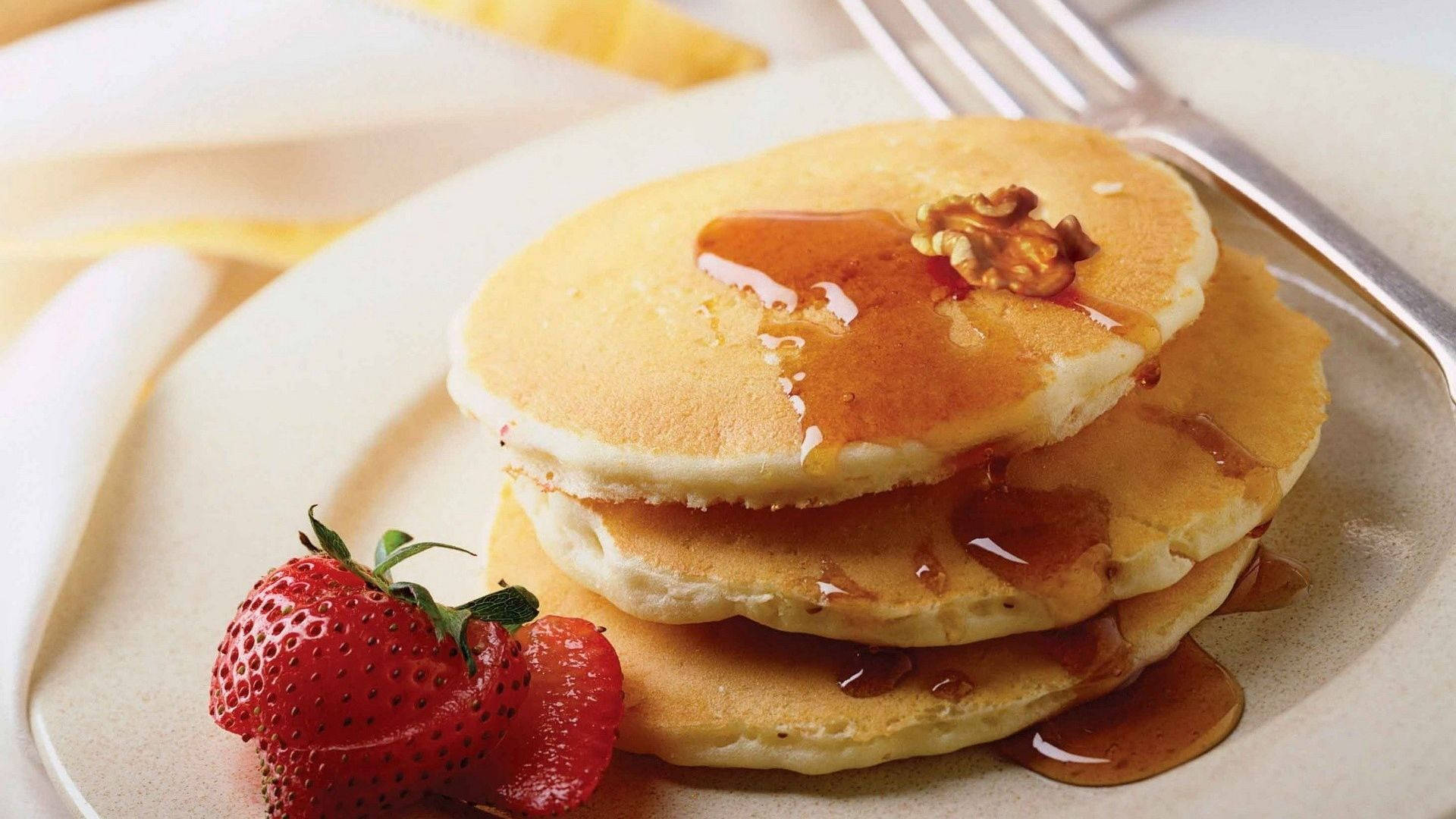 Pancakes With Sweet Syrup Background
