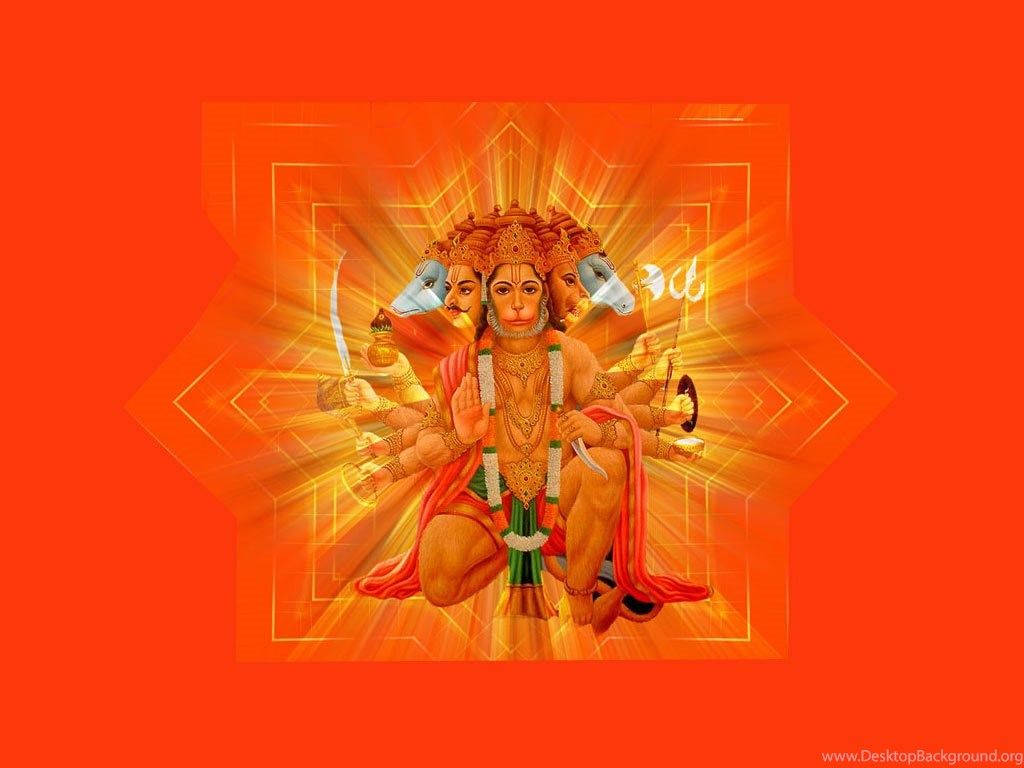 Panchmukhi Hanuman With Eight Sided Star