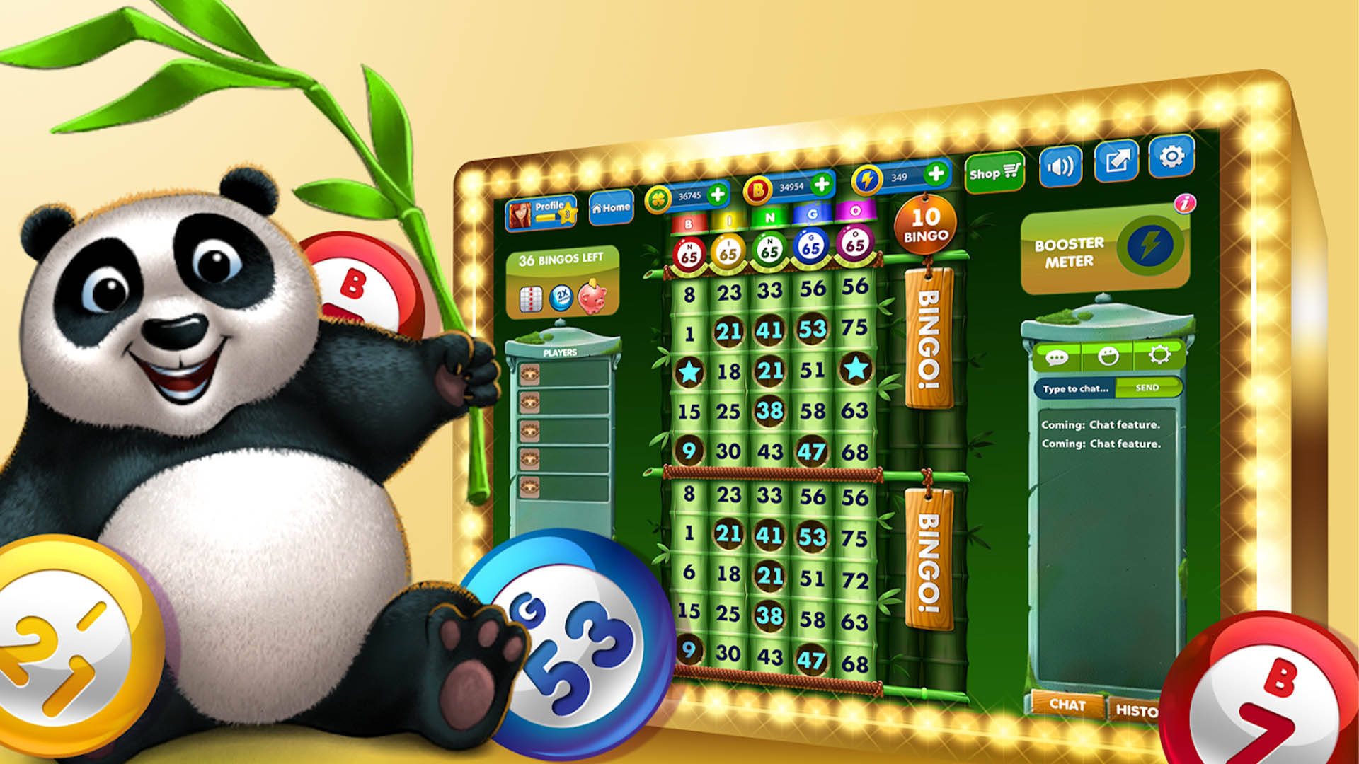 Panda Bingo Game Poster Background
