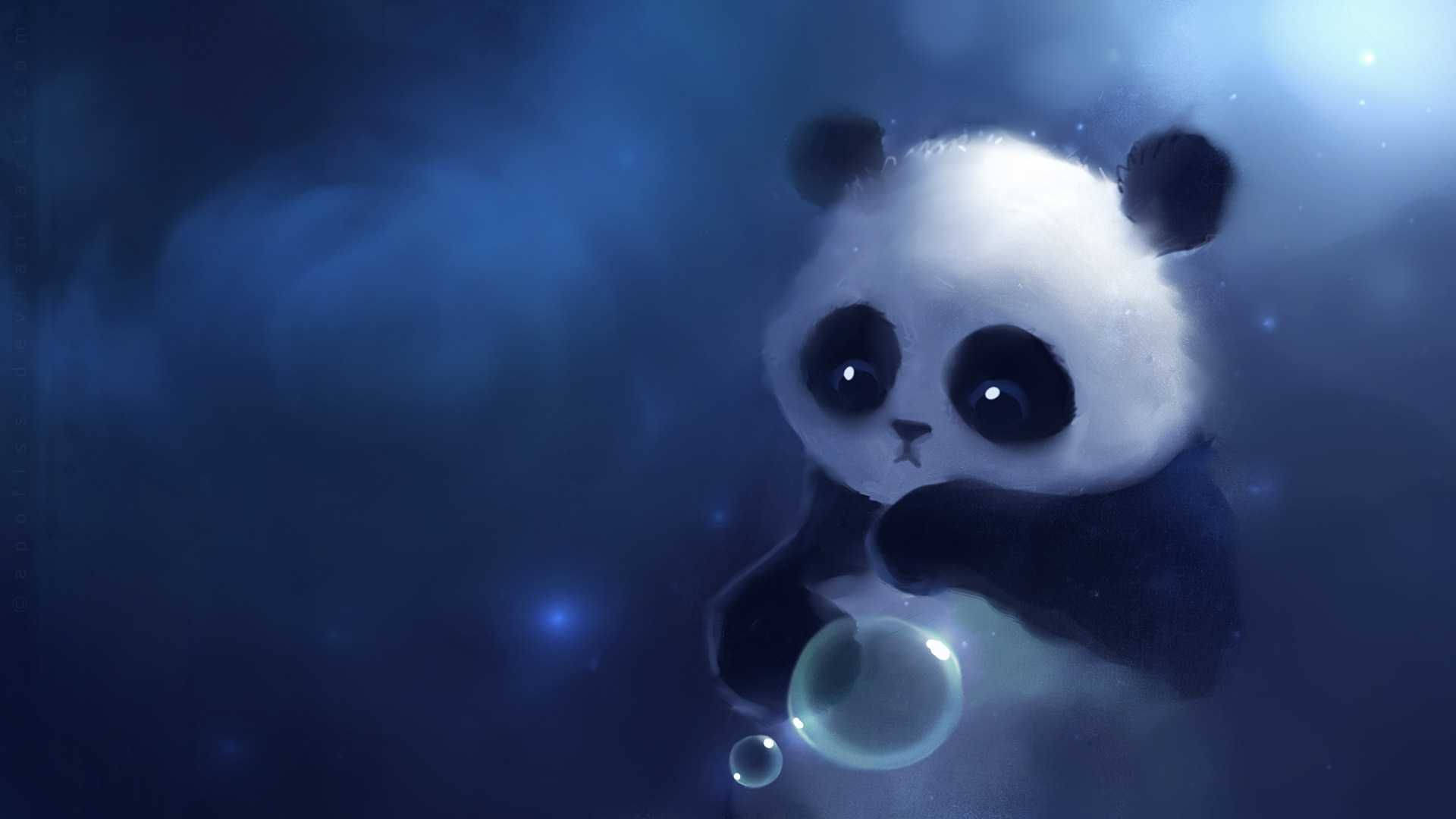 Panda Cartoon Animal Painting Background