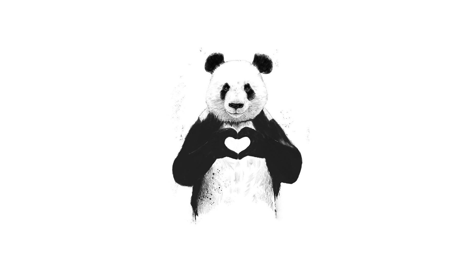 Panda Hand Heart