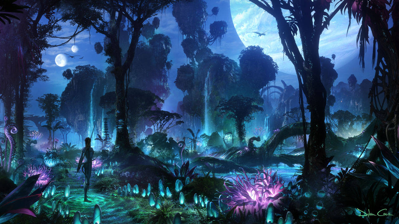 Pandora Forest At Night Background