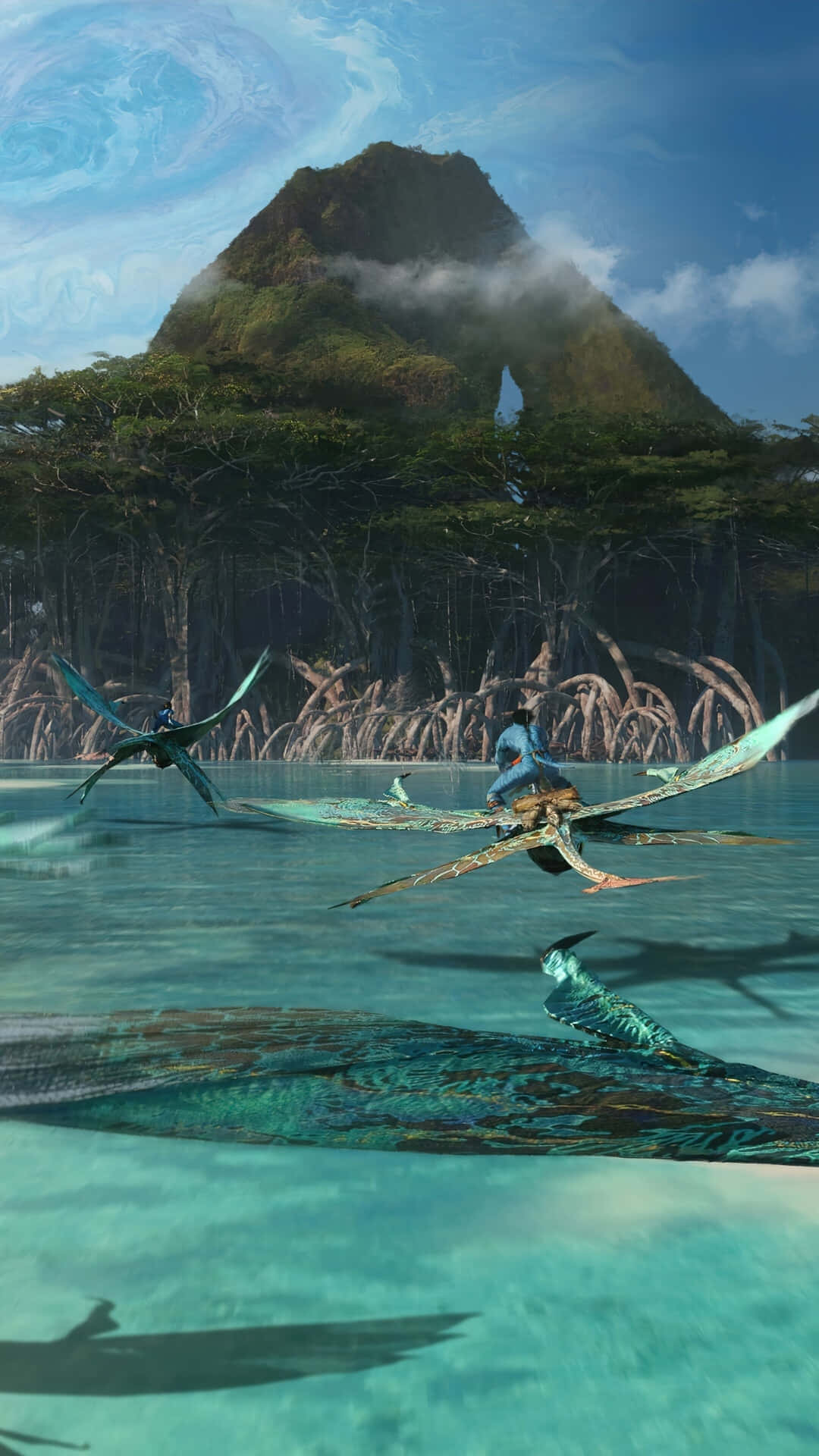Pandora_ Mountain_and_ Banshees_ Flight Background