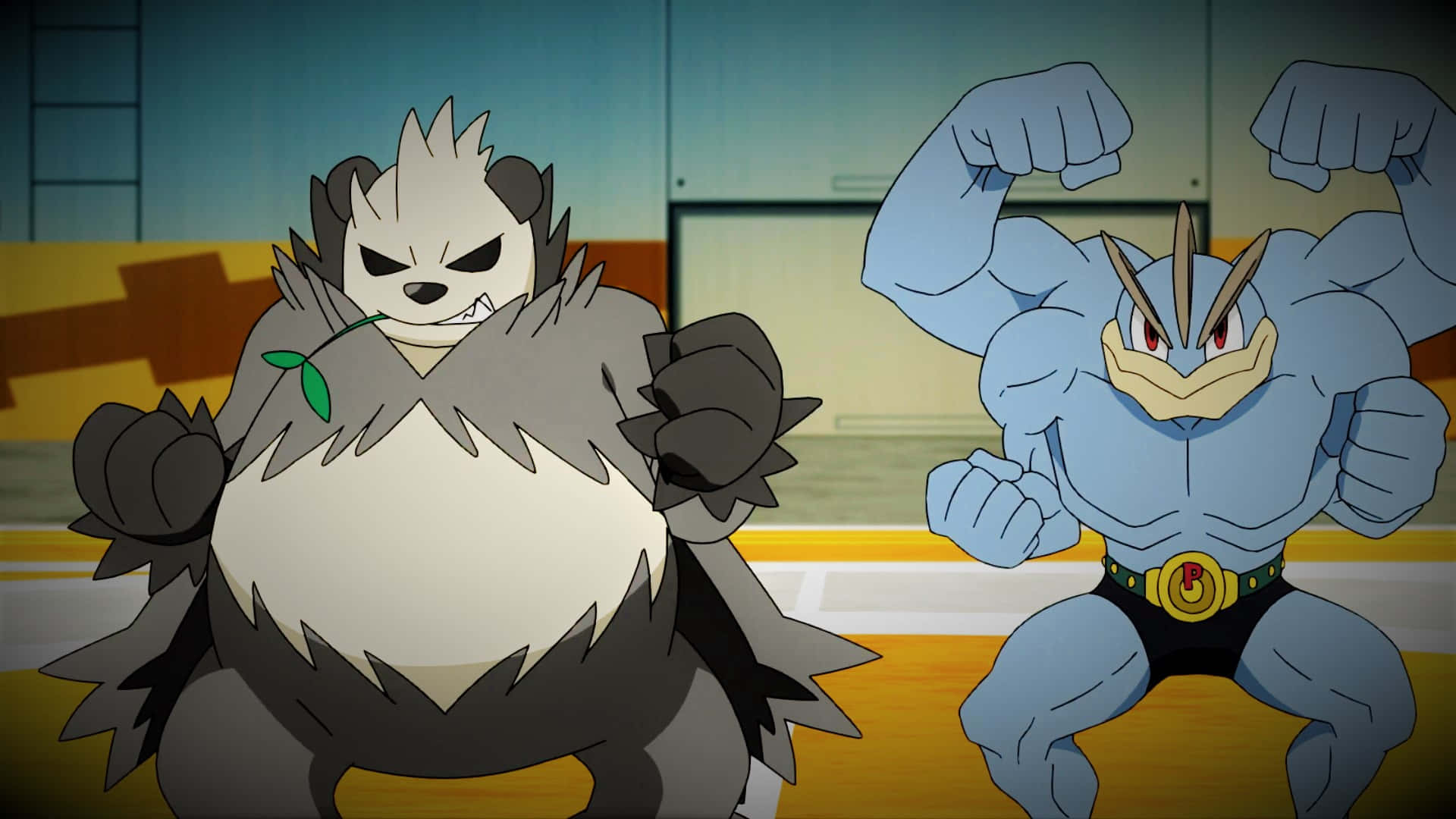 Pangoro And Machamp Flexing Muscles