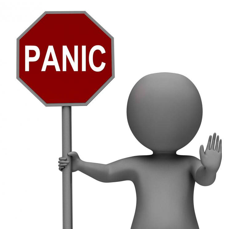 Panic Signboard Warning Background