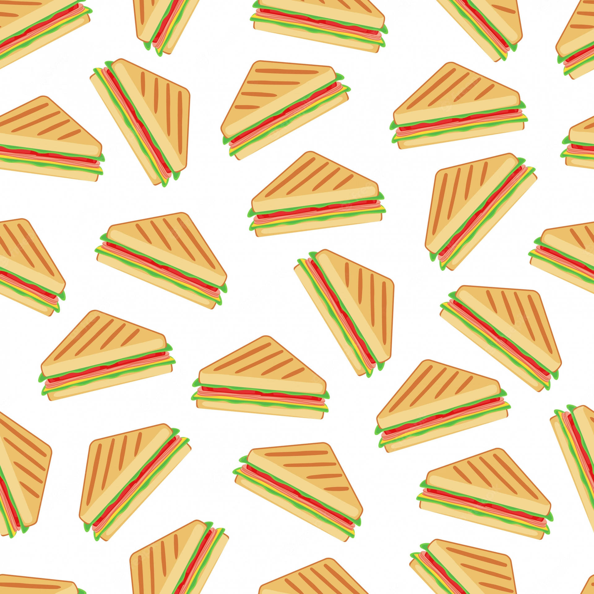 Panini Sandwich Vector Art Background