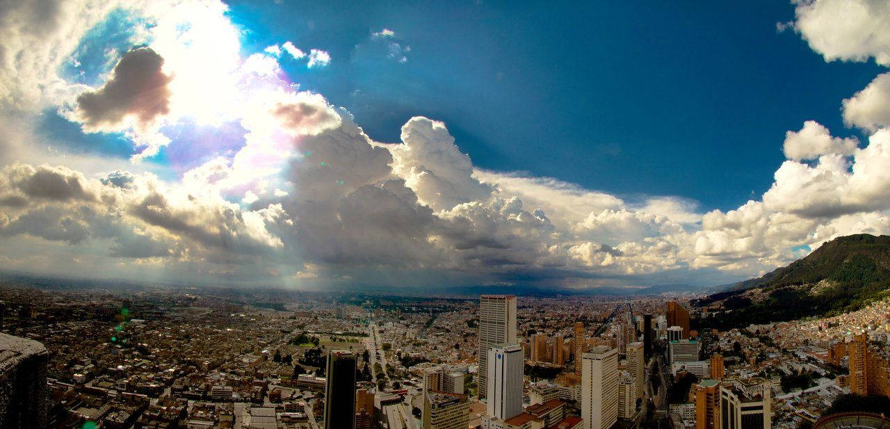 Panorama Shot Of Bogota Colombia Background
