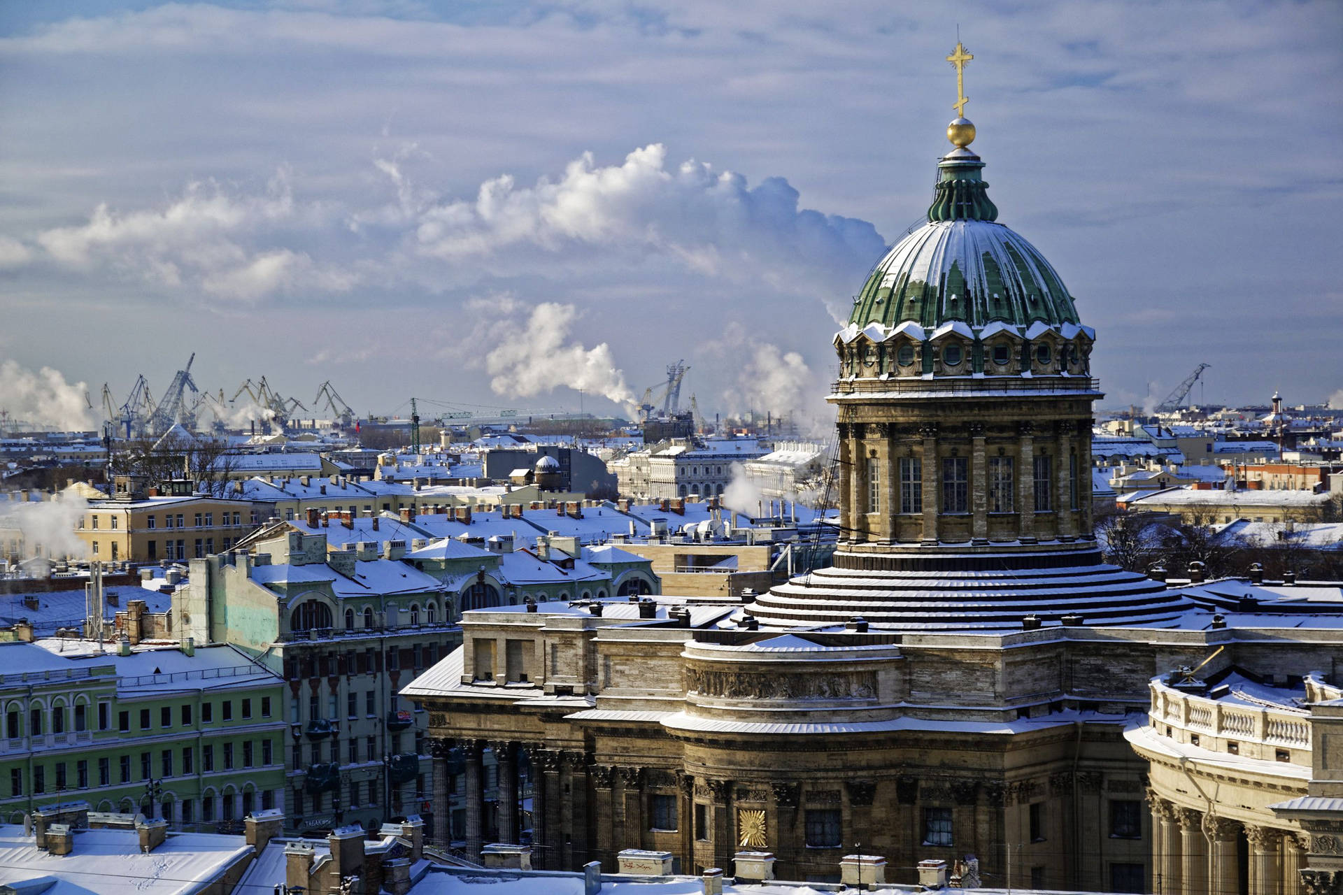 Panorama View In St. Petersburg Background