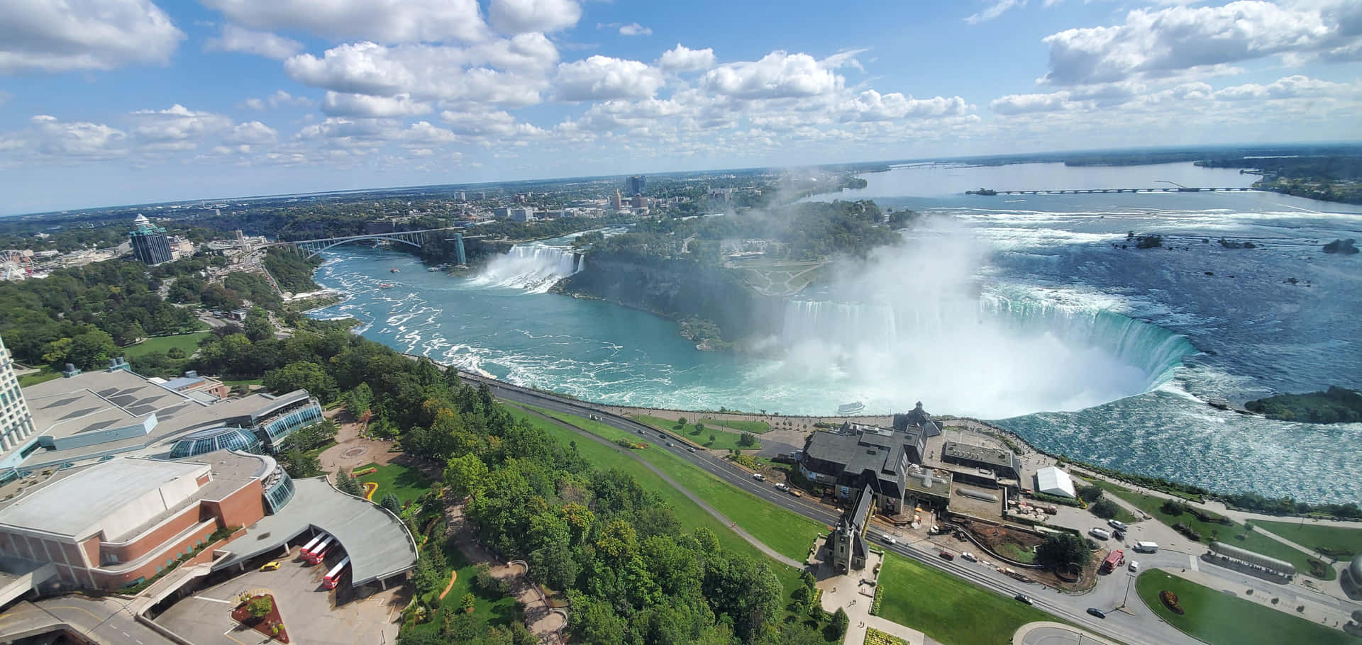 Panoramic Aerial View Niagara Falls Canada Background