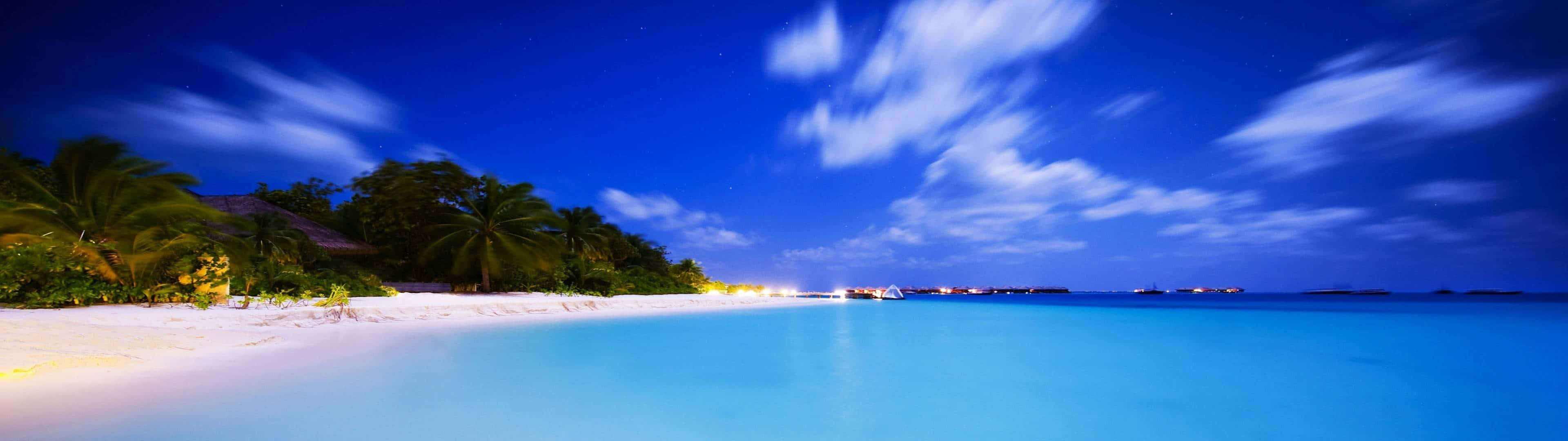 Panoramic Beach Dual Monitor Background