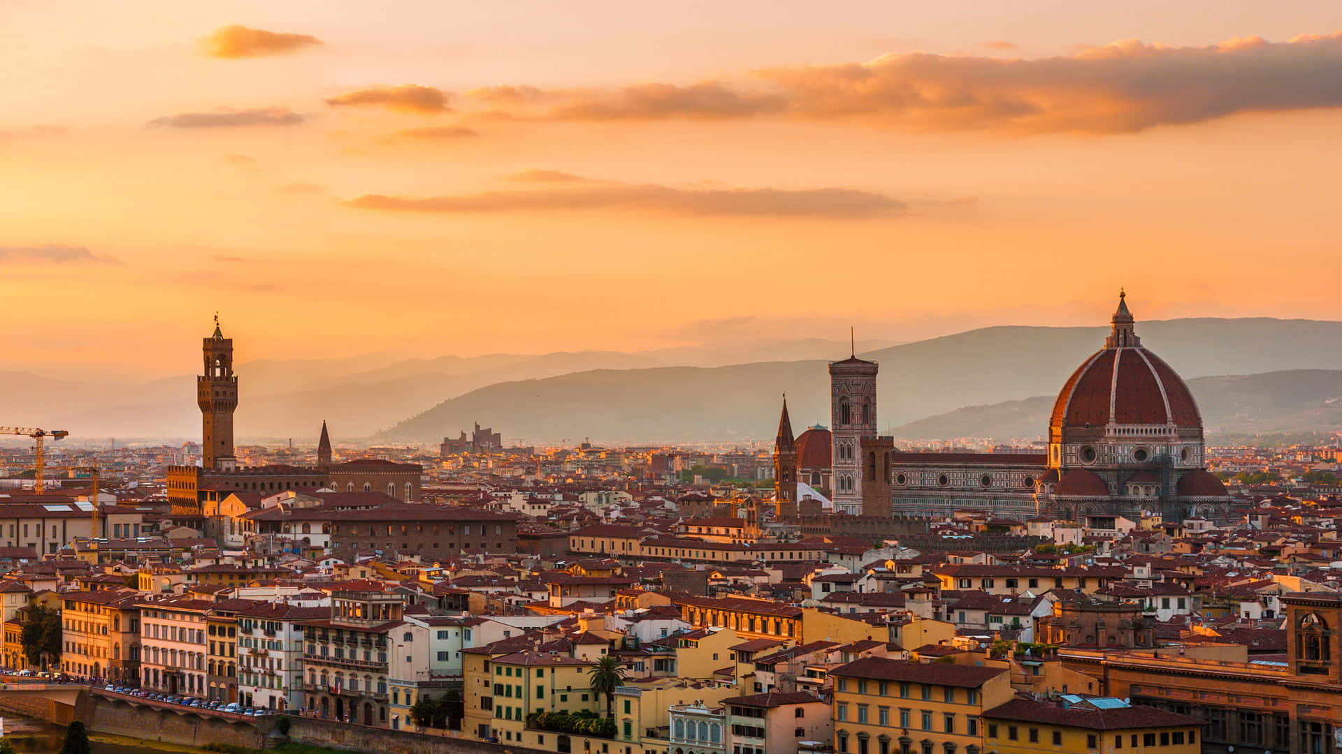 Panoramic View Florence Cathedral Italy Background