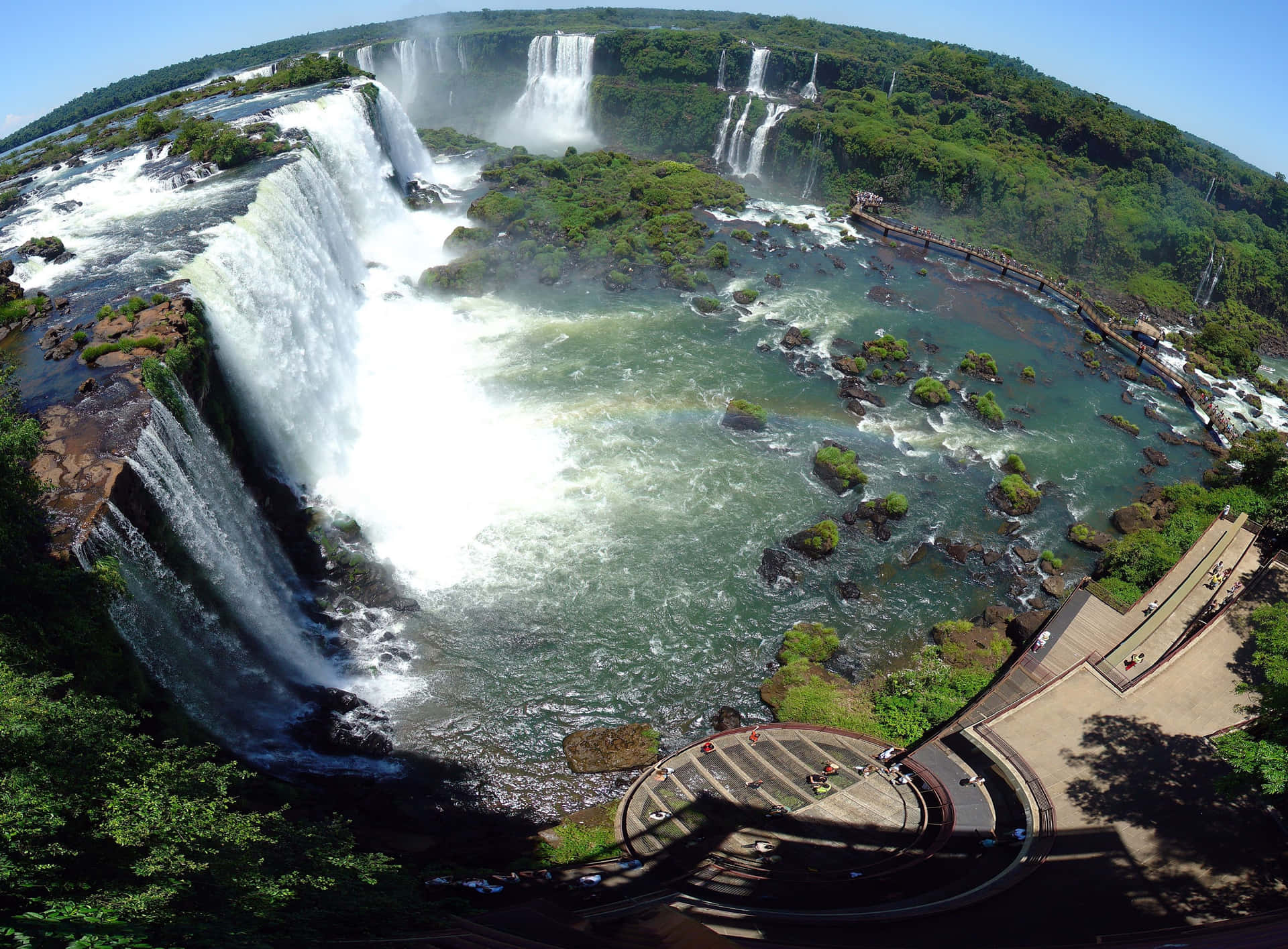 Panoramic View Iguazu Falls Background