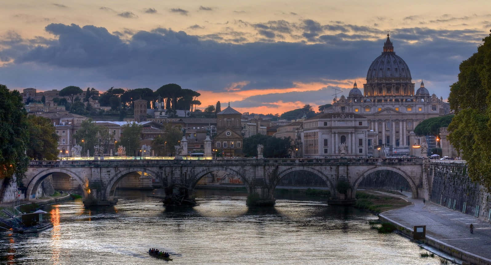 Panoramic View Of Castel Santangelo Background