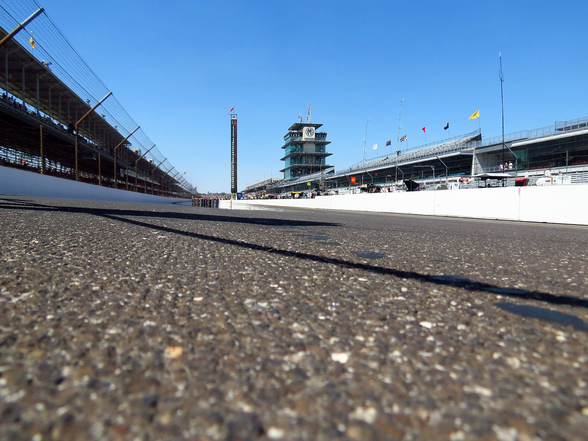 Panoramic View Of The Iconic Indianapolis 500 Race Track Background
