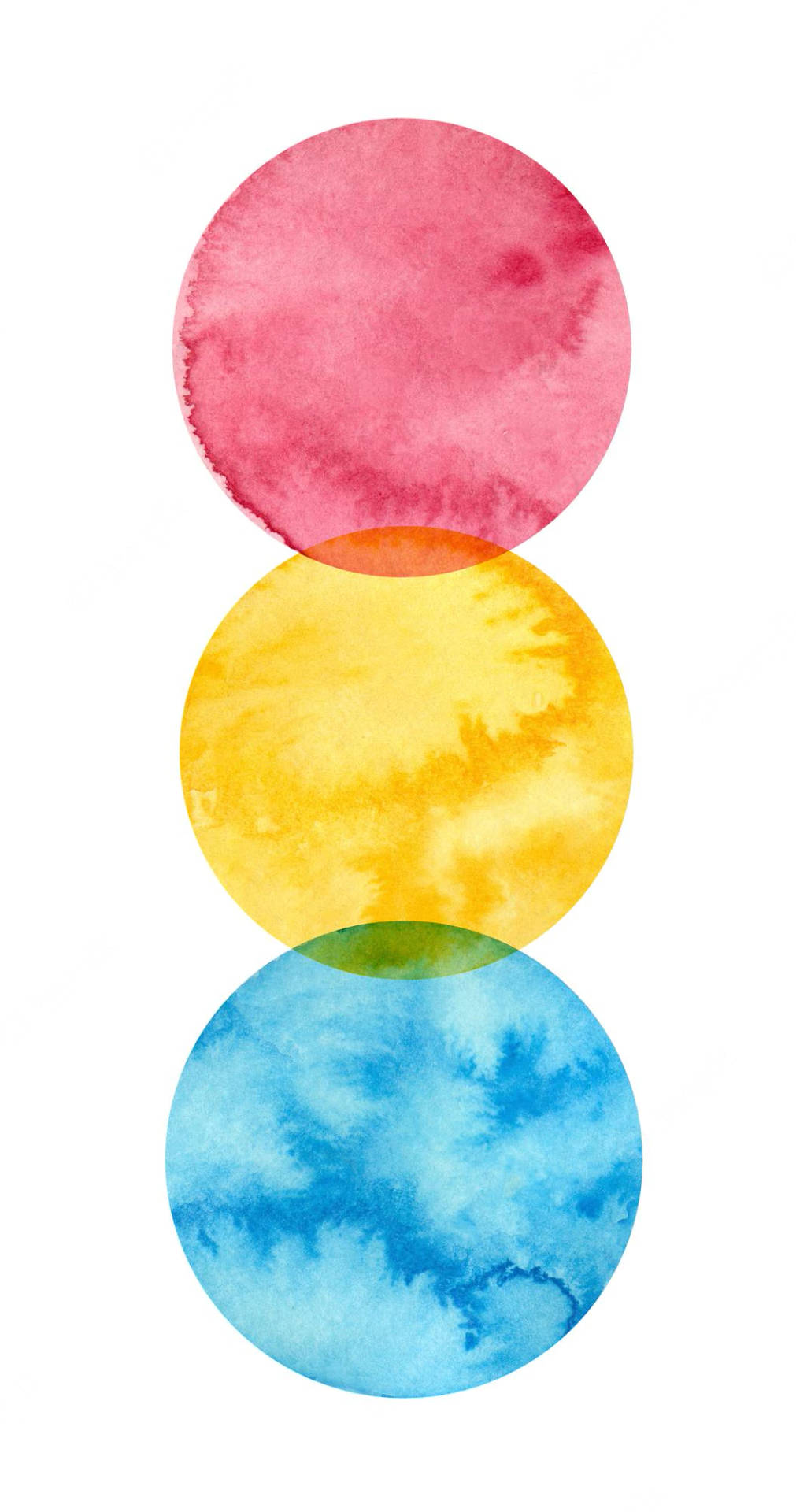 Pansexual Circles Watercolor Texture Background