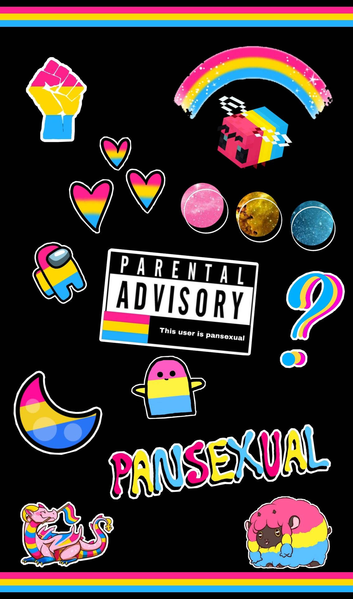 Pansexual Cute Icons Background