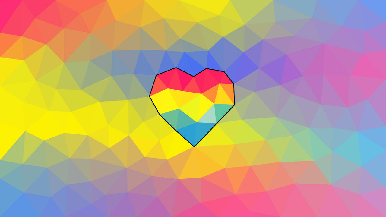 Pansexual Geometric Pattern Heart Background