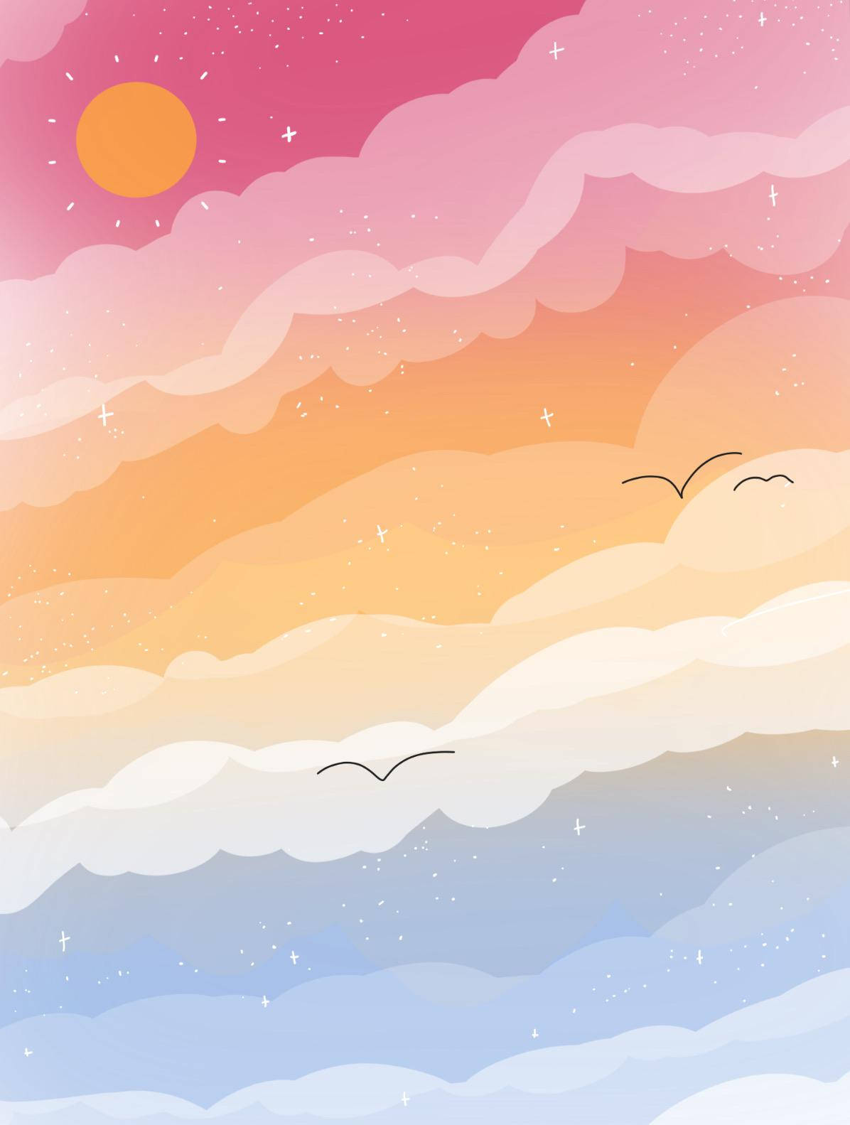 Pansexual Pastel Sky Art Background