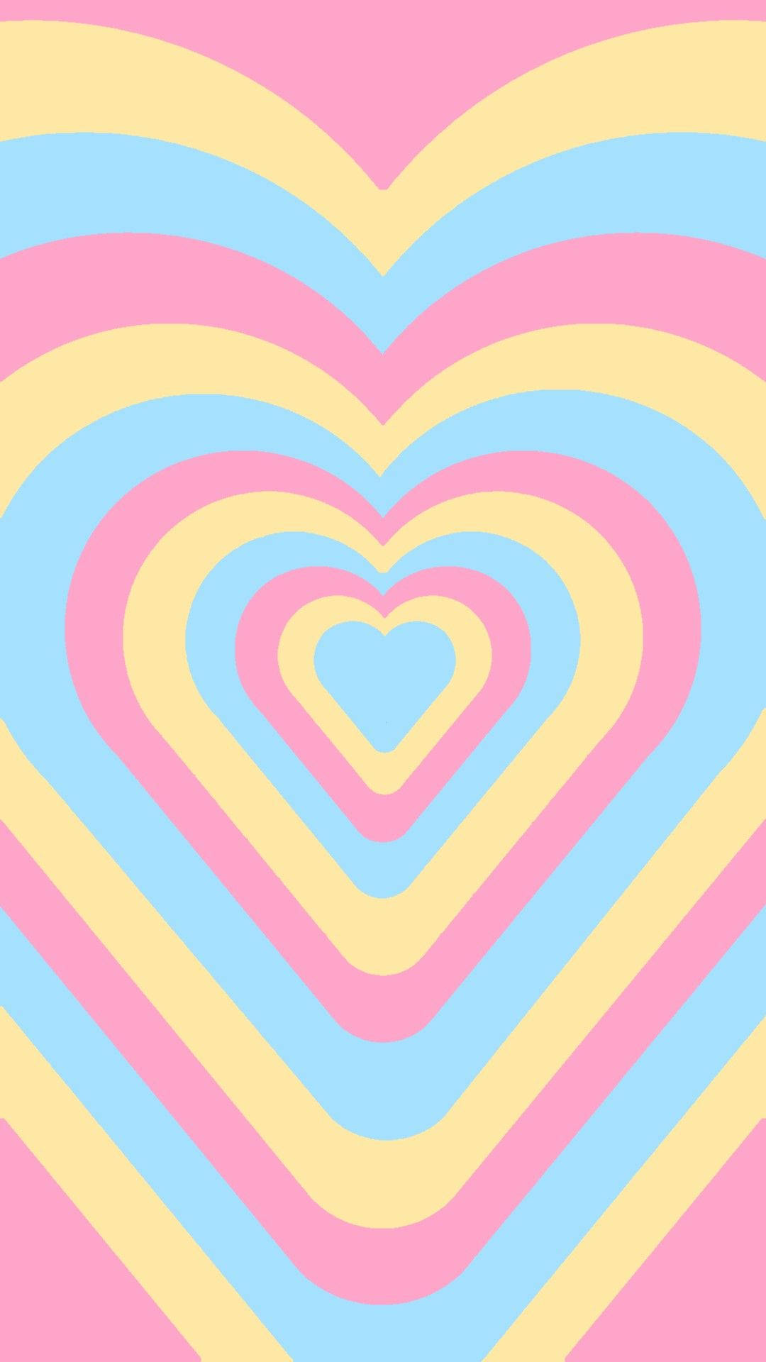 Pansexual Pastel Spiral Heart Tunnel Background