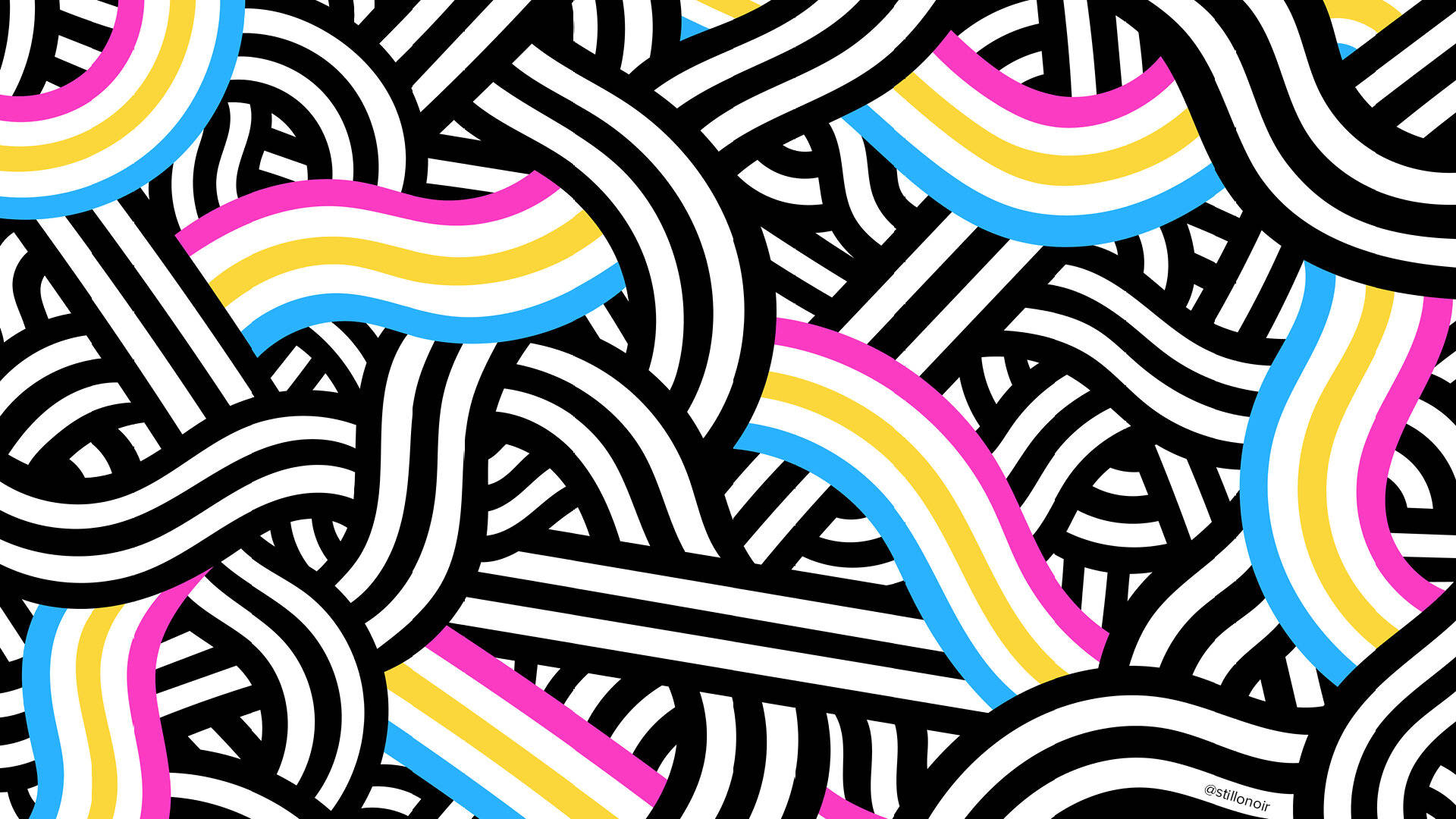 Pansexual Squiggly Lines Pattern