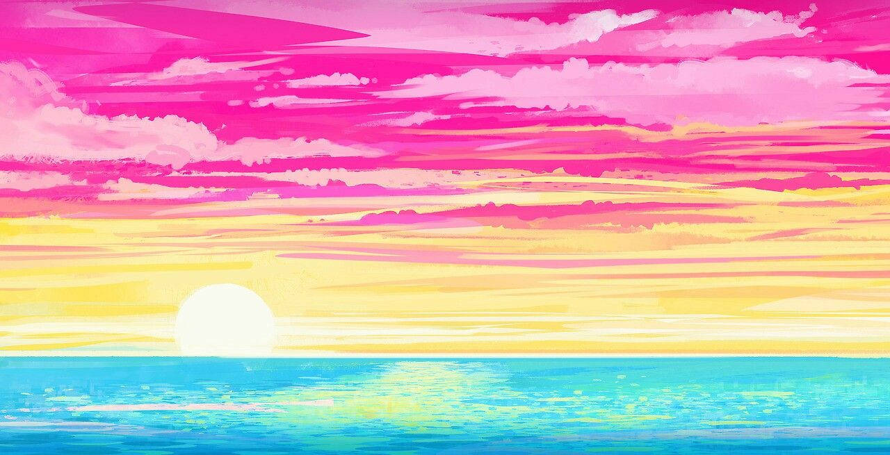 Pansexual Sunset Horizon Background