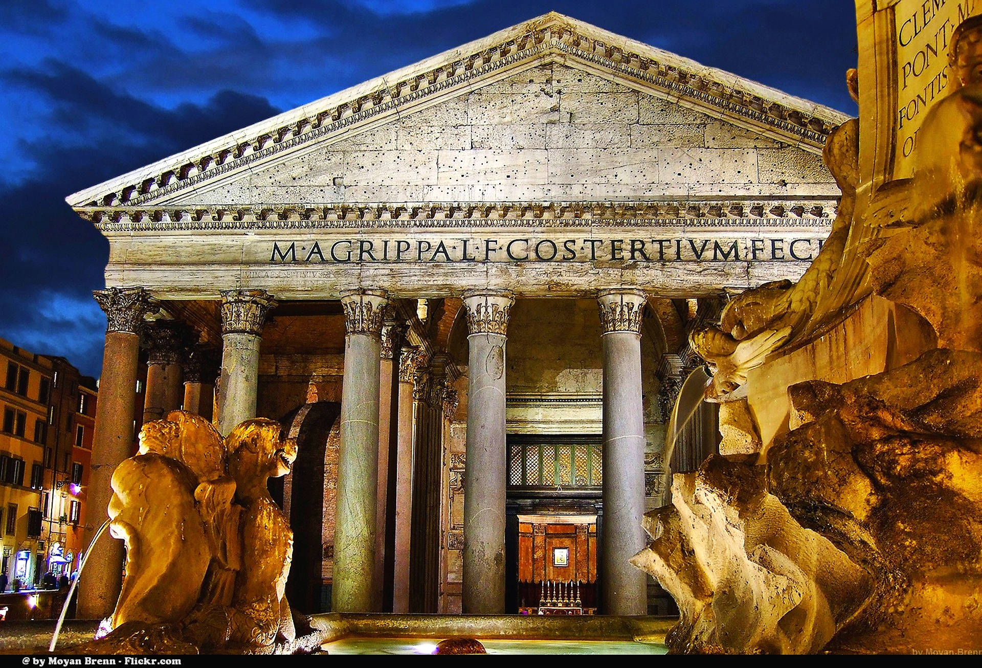 Pantheon At Night Background