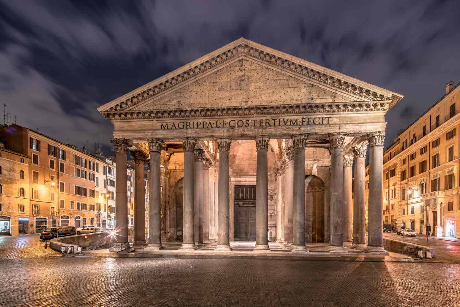 Pantheon Bright Night Lights Background