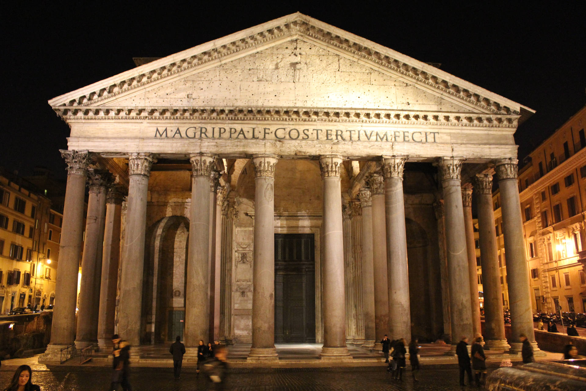 Pantheon Nighttime Visitors Background