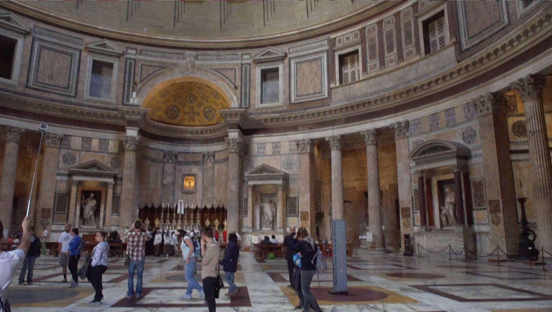 Pantheon Tourists Inside Background