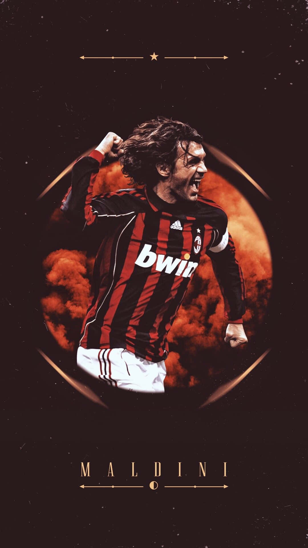 Paolo Maldini Portrait Design Background