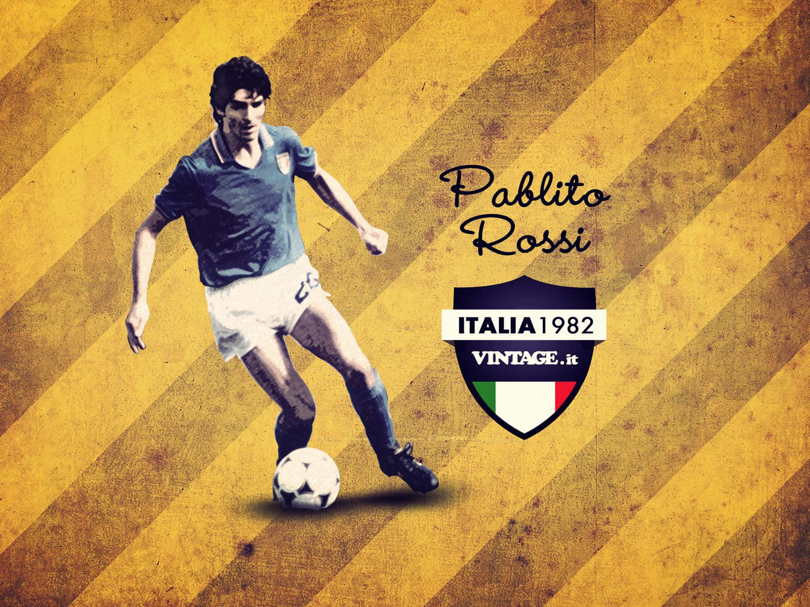 Paolo Rossi Kick Brown Football Background