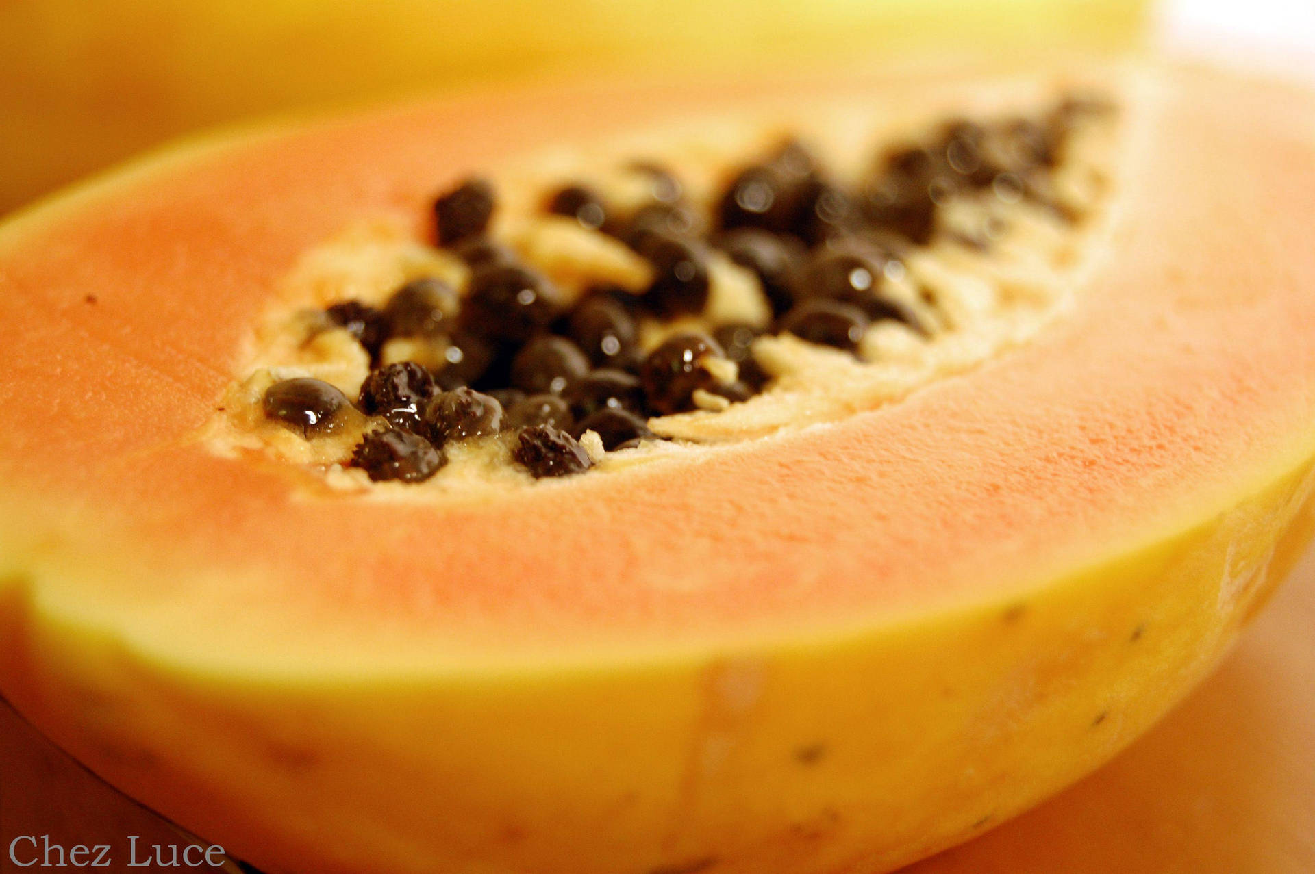 Papaya Fruit Close Up Shot Background