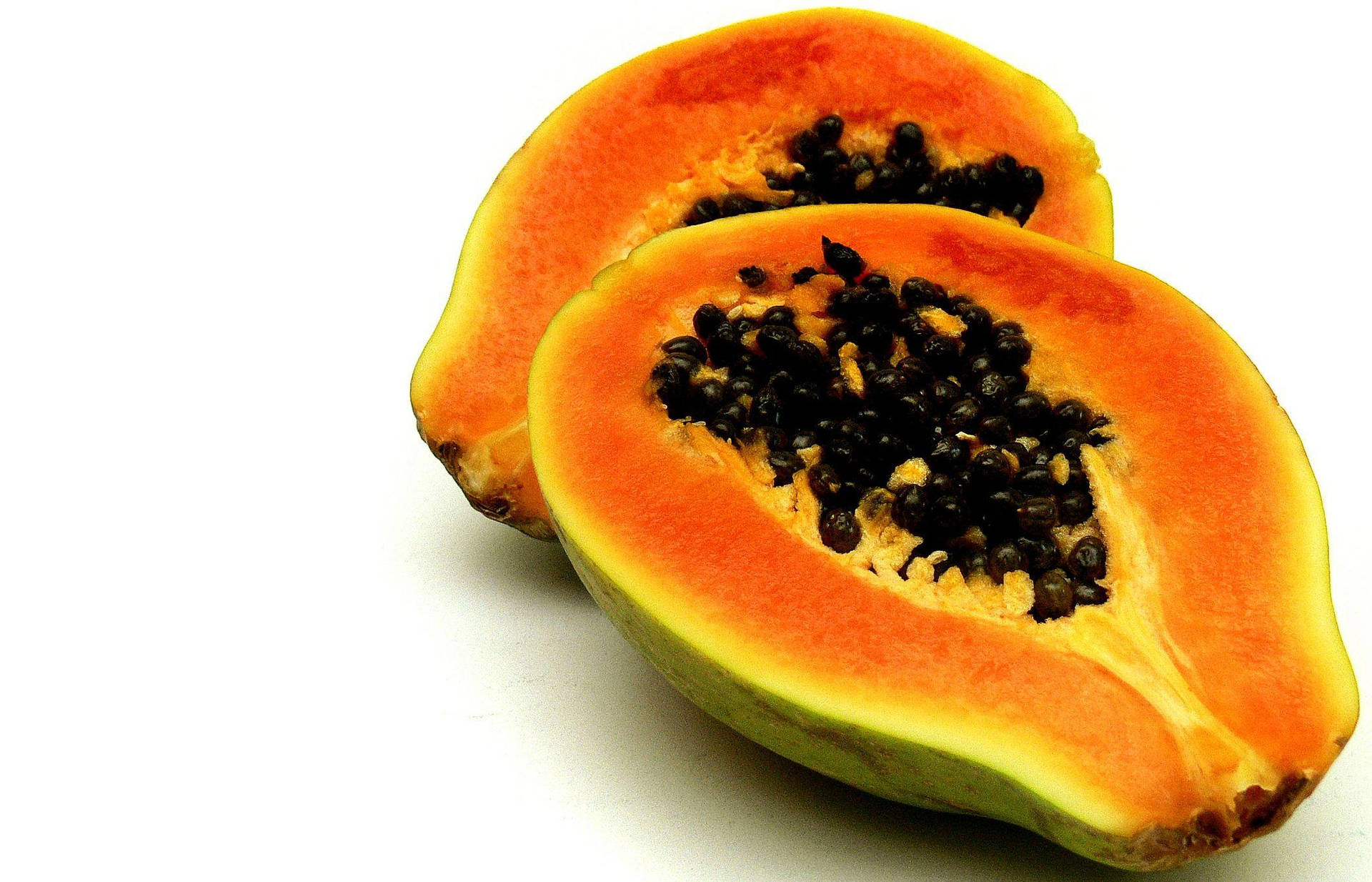 Papaya Fruit White Background Background