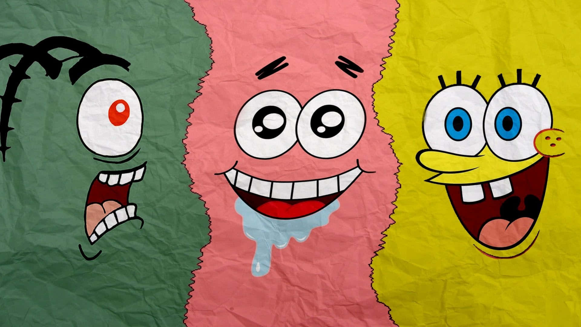 Paper Art Aesthetic Spongebob Desktop Background