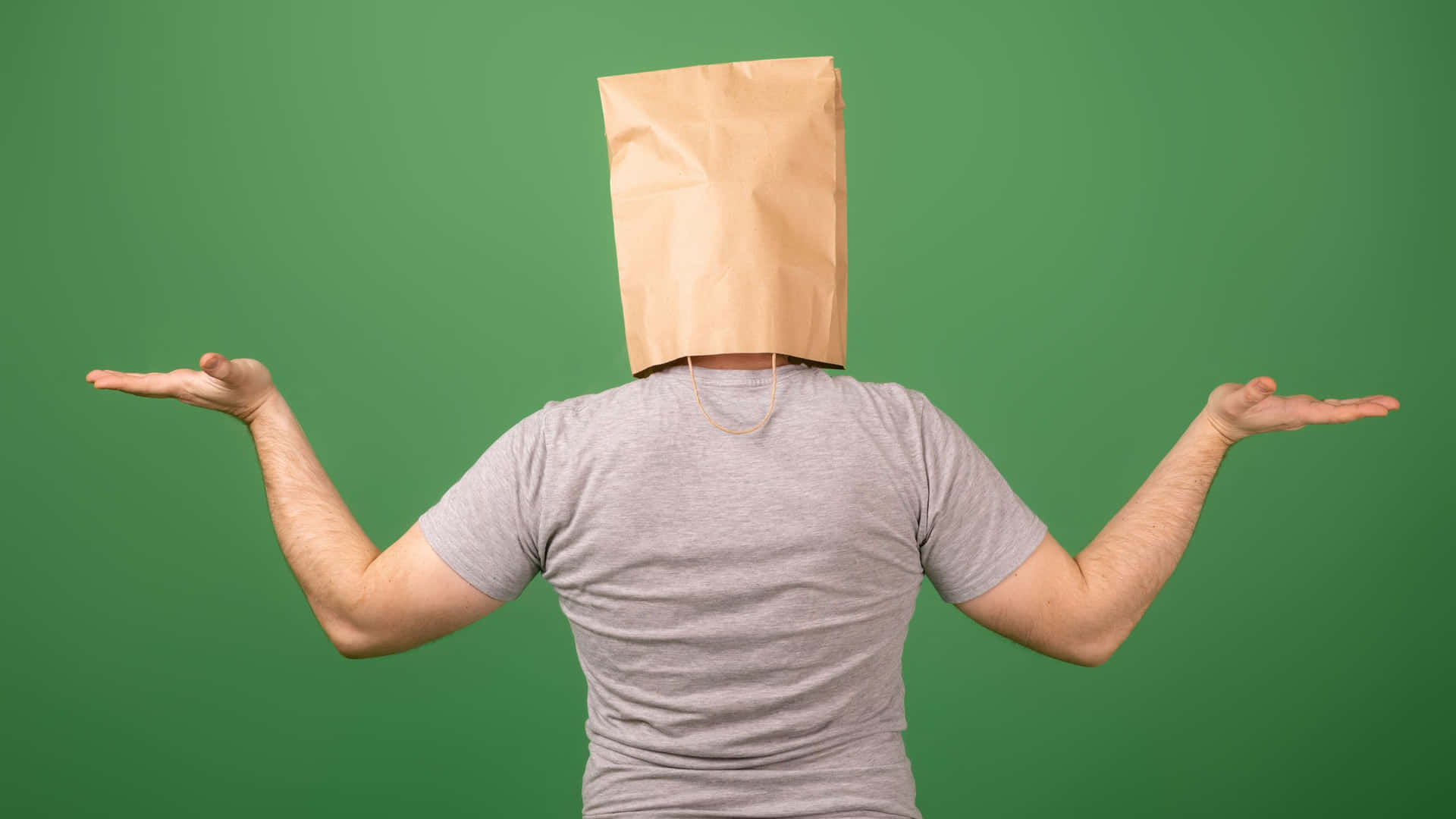 Paper Bag Head Shrug
