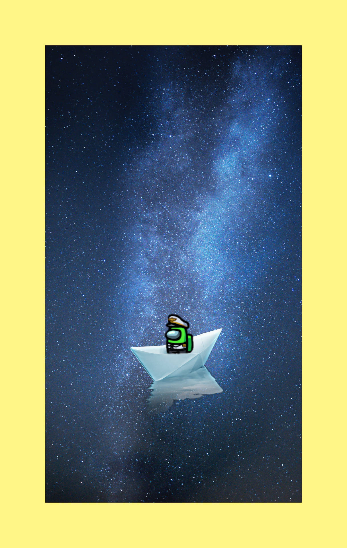Paper Boat Among Us Space Background