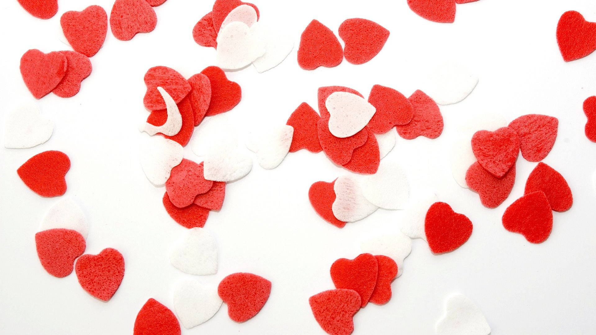 Paper Cutouts Of Valentine's Hearts Desktop Background