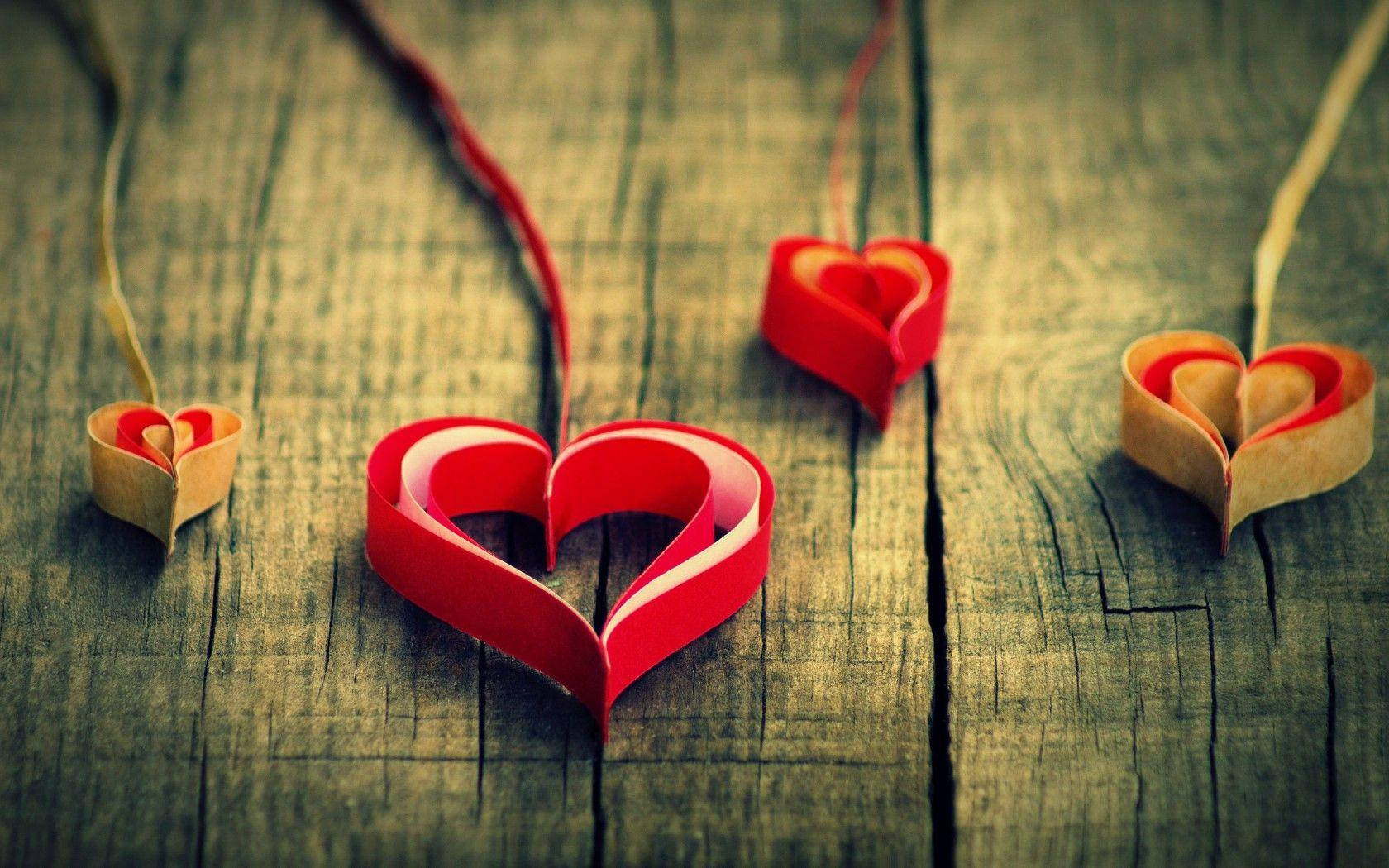 Paper Hearts Love Full Hd Background