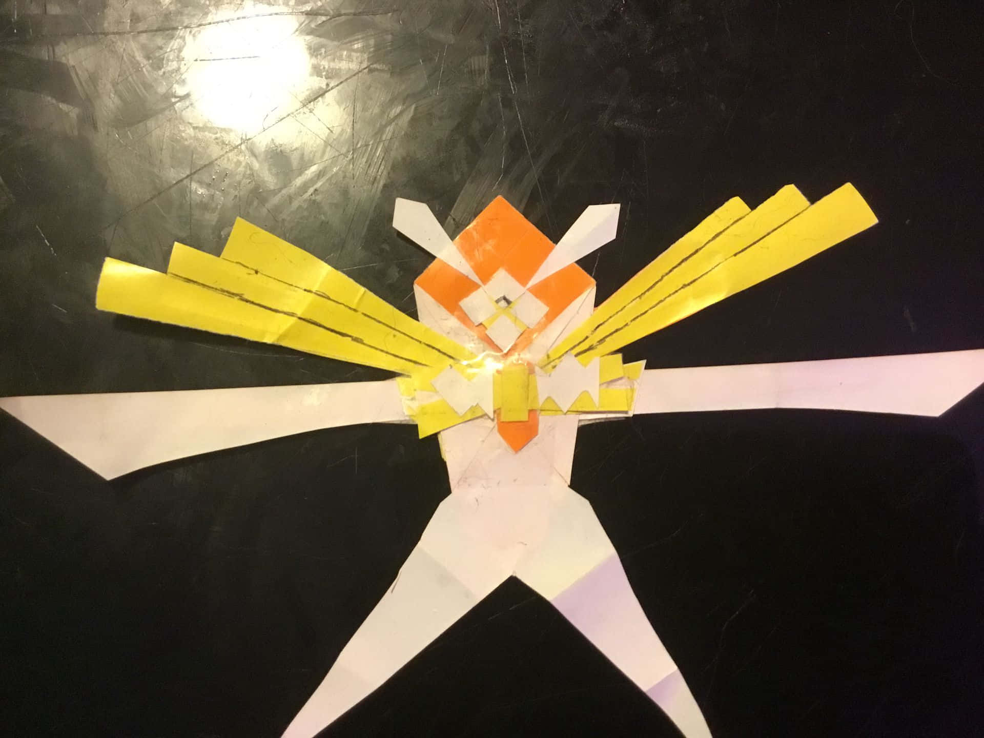 Paper Kartana Pokemon On Glossy Background Background