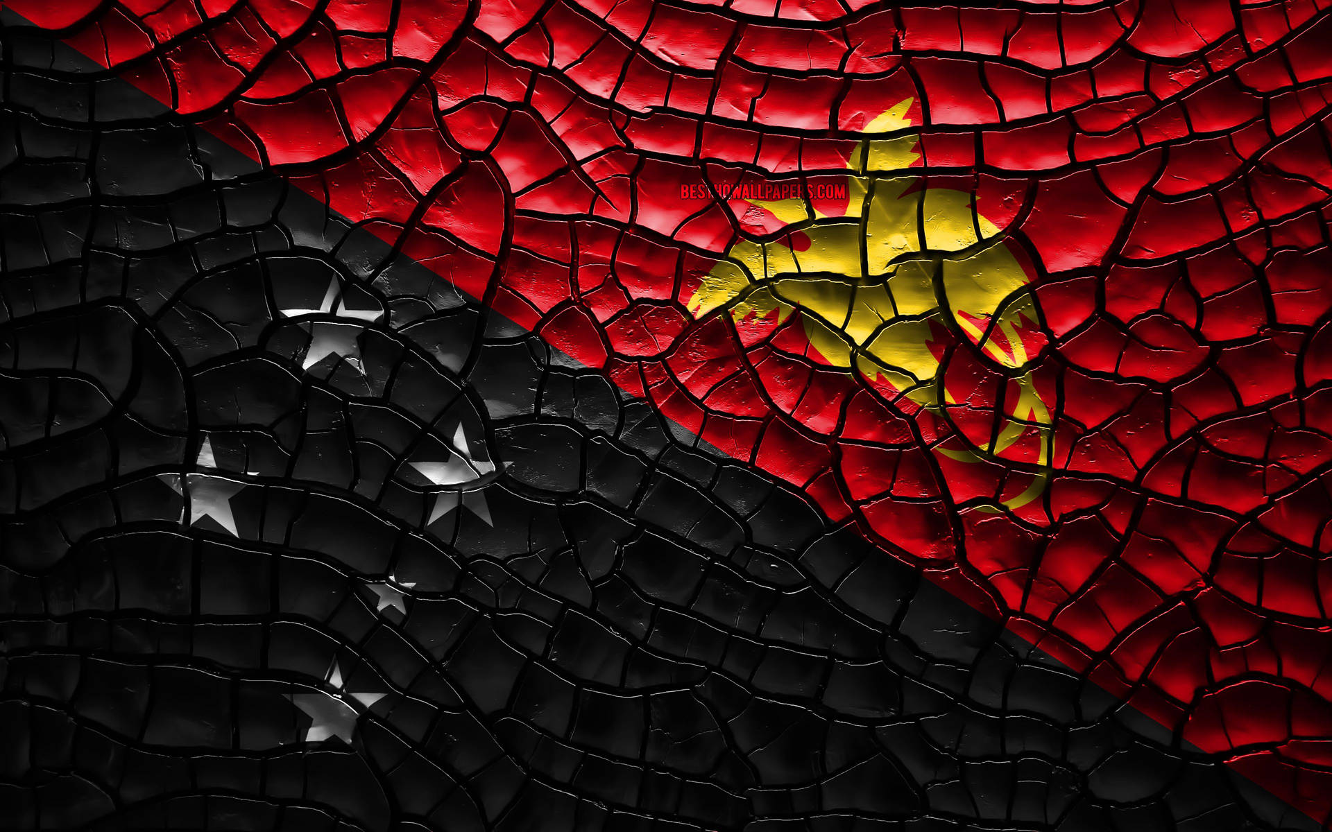 Papua New Guinea Cracked Flag Background