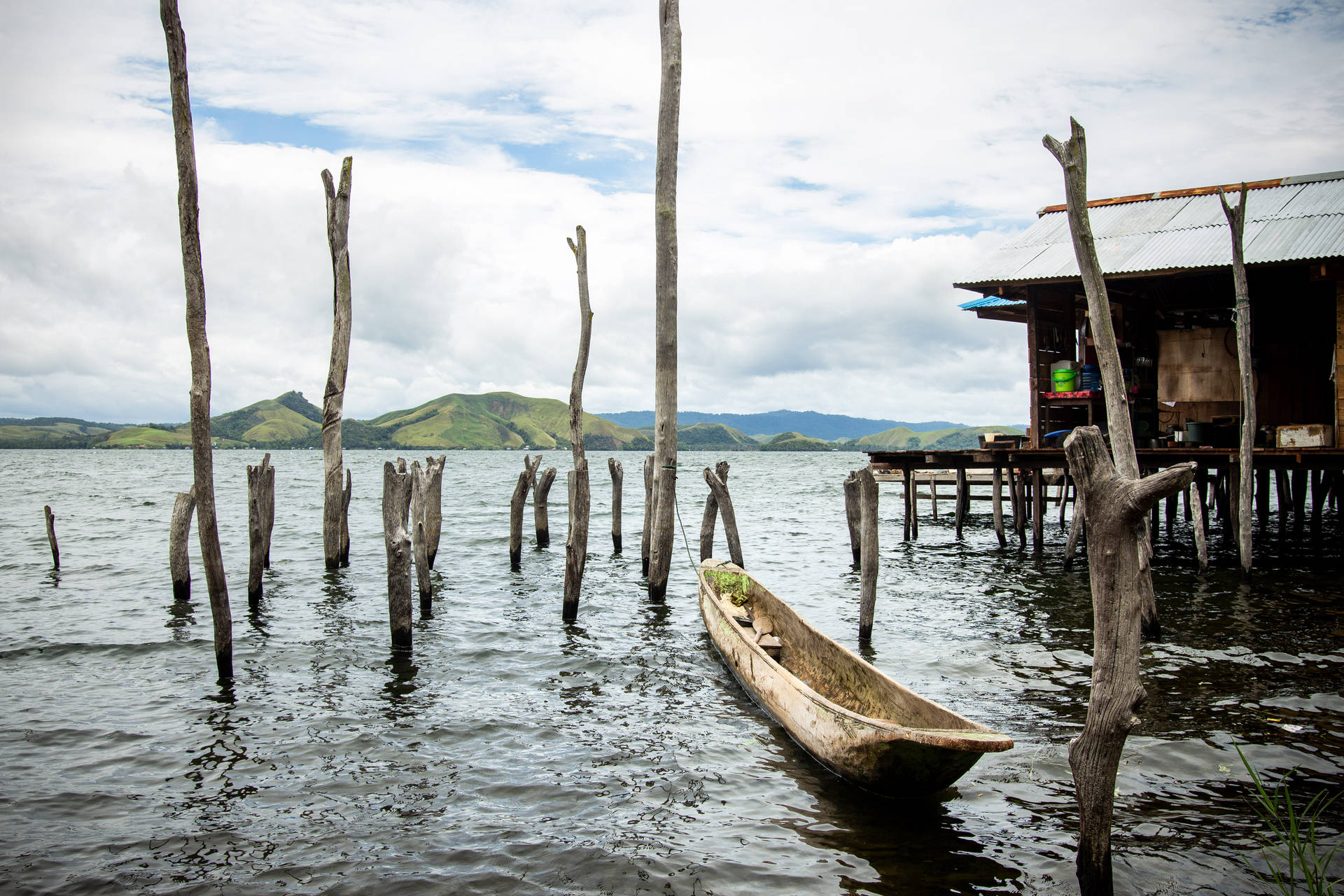 Papua New Guinea Ocean Hut Background