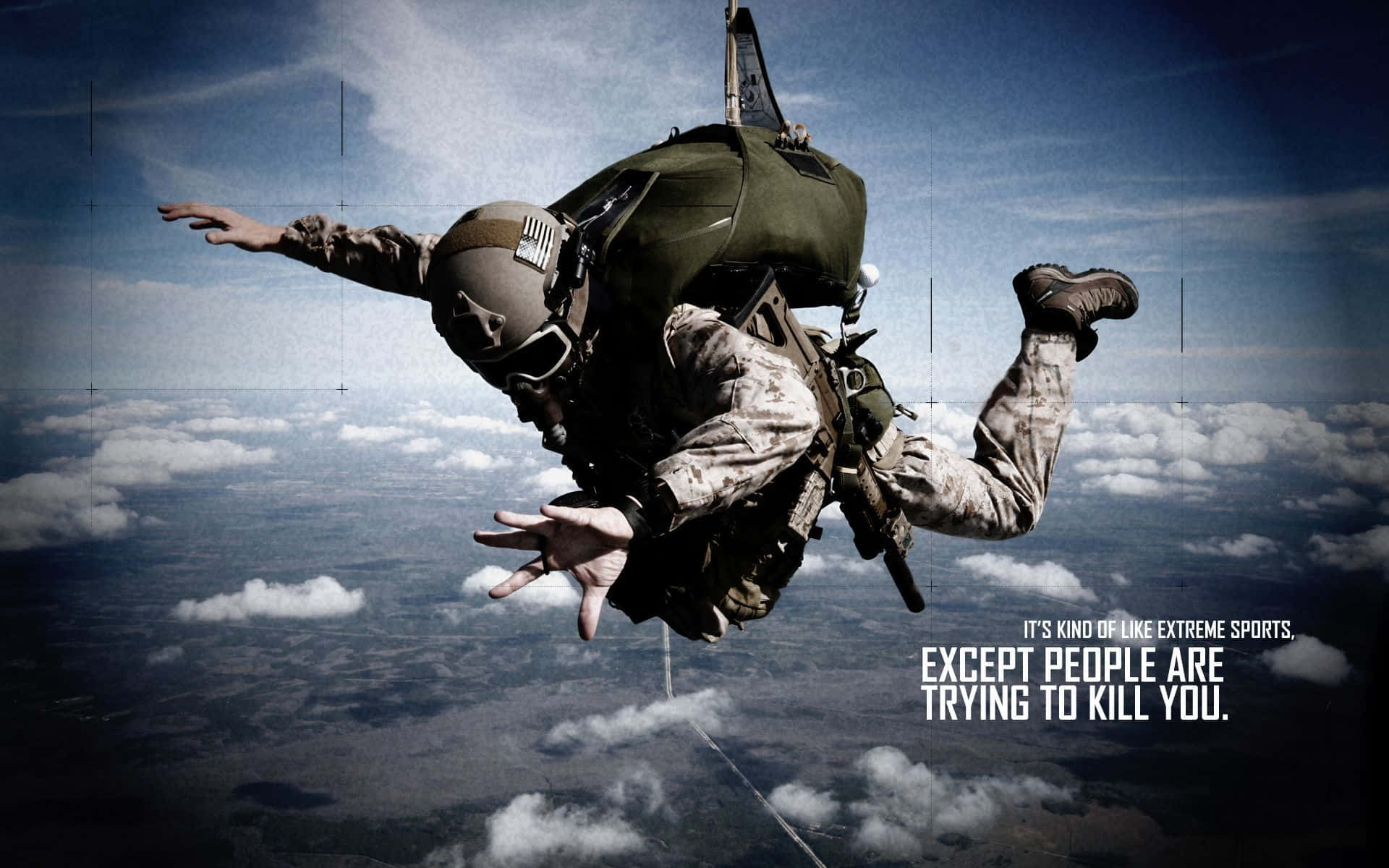 Parachute Sky Diving Military Desktop Background