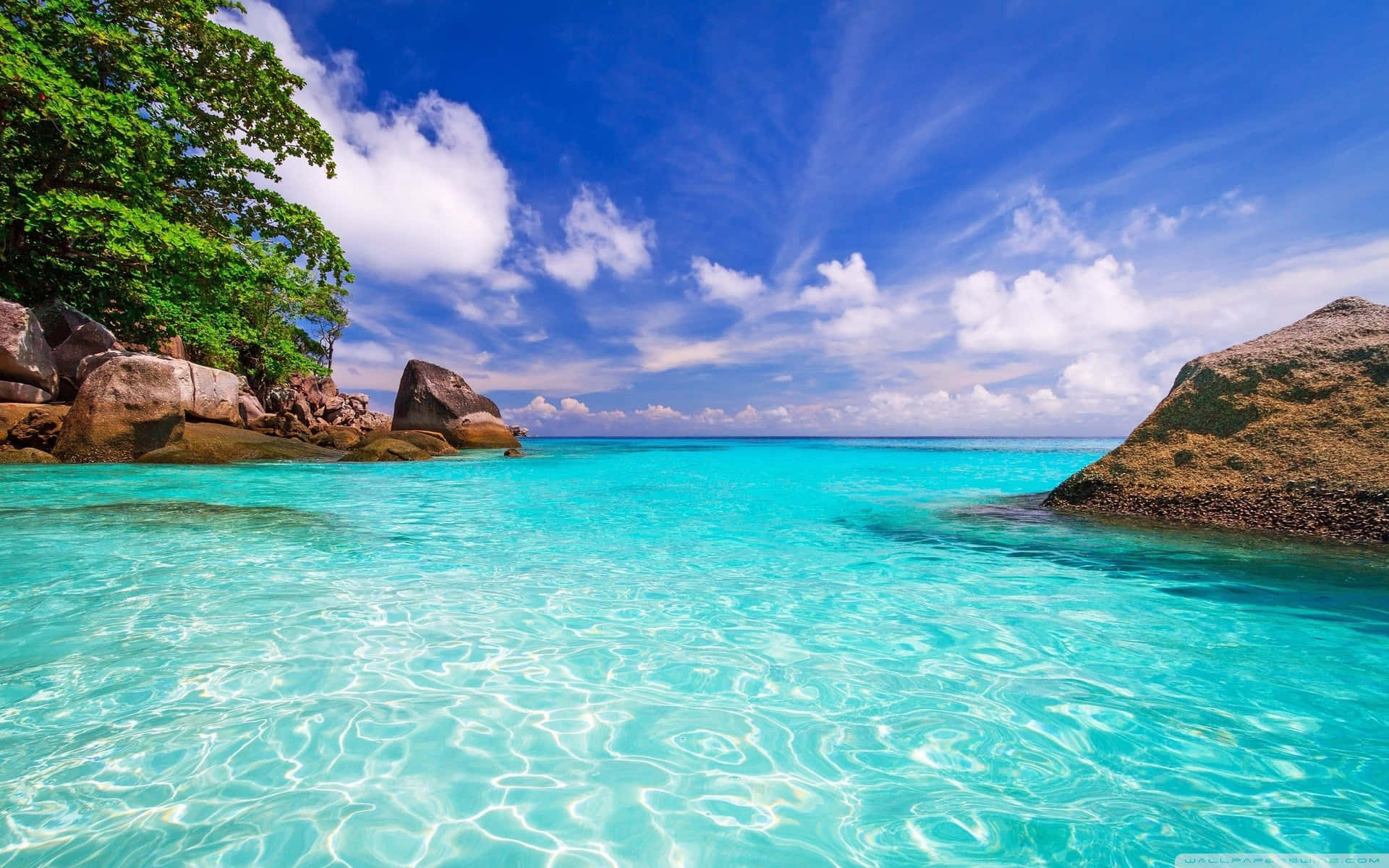 Paradise Awaits On This Dreamy Beach Paradise Background