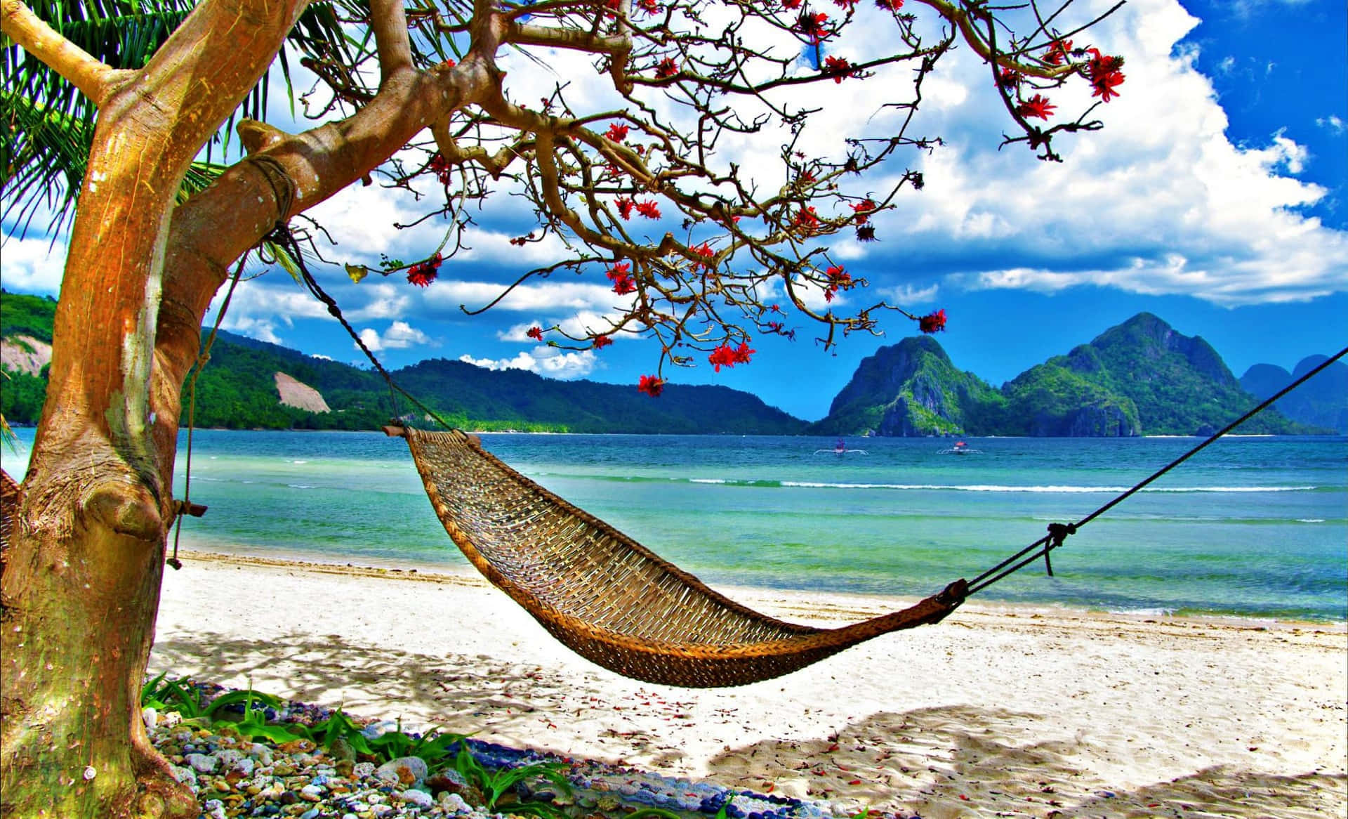 Paradise Found On A Beautiful Beach Background