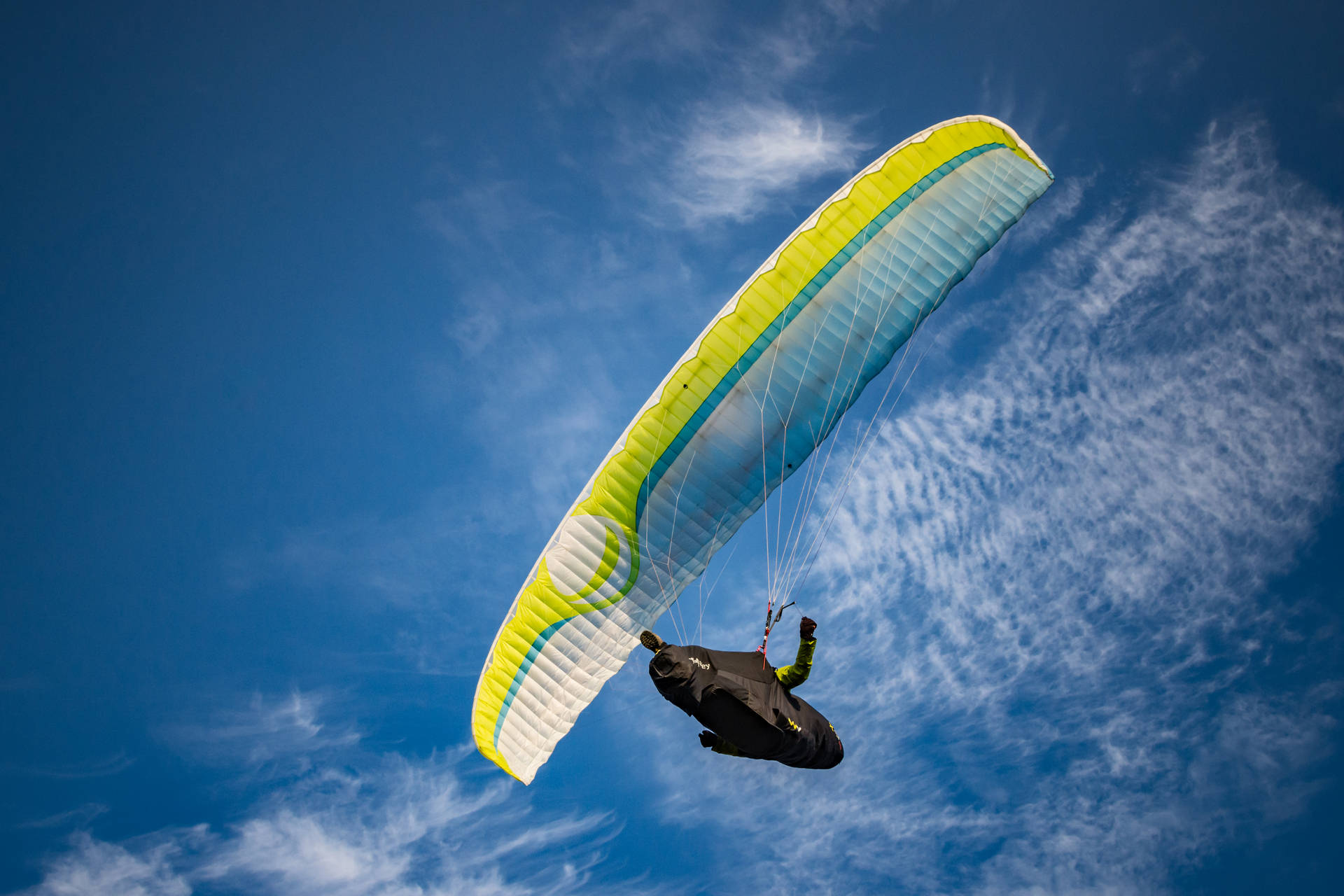 Paragliding Bottom View Shot Background