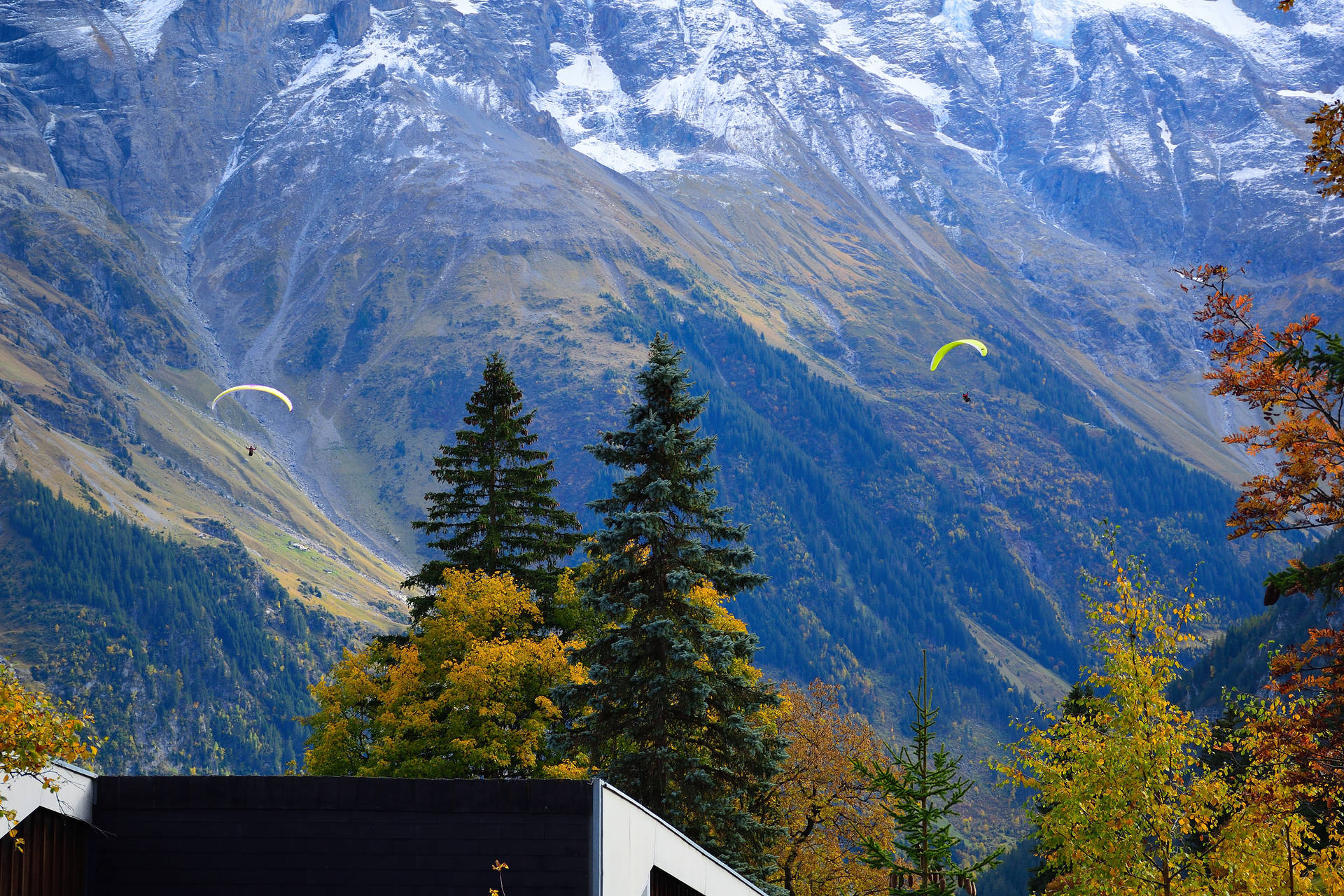Paragliding Destination In Switzerland Background